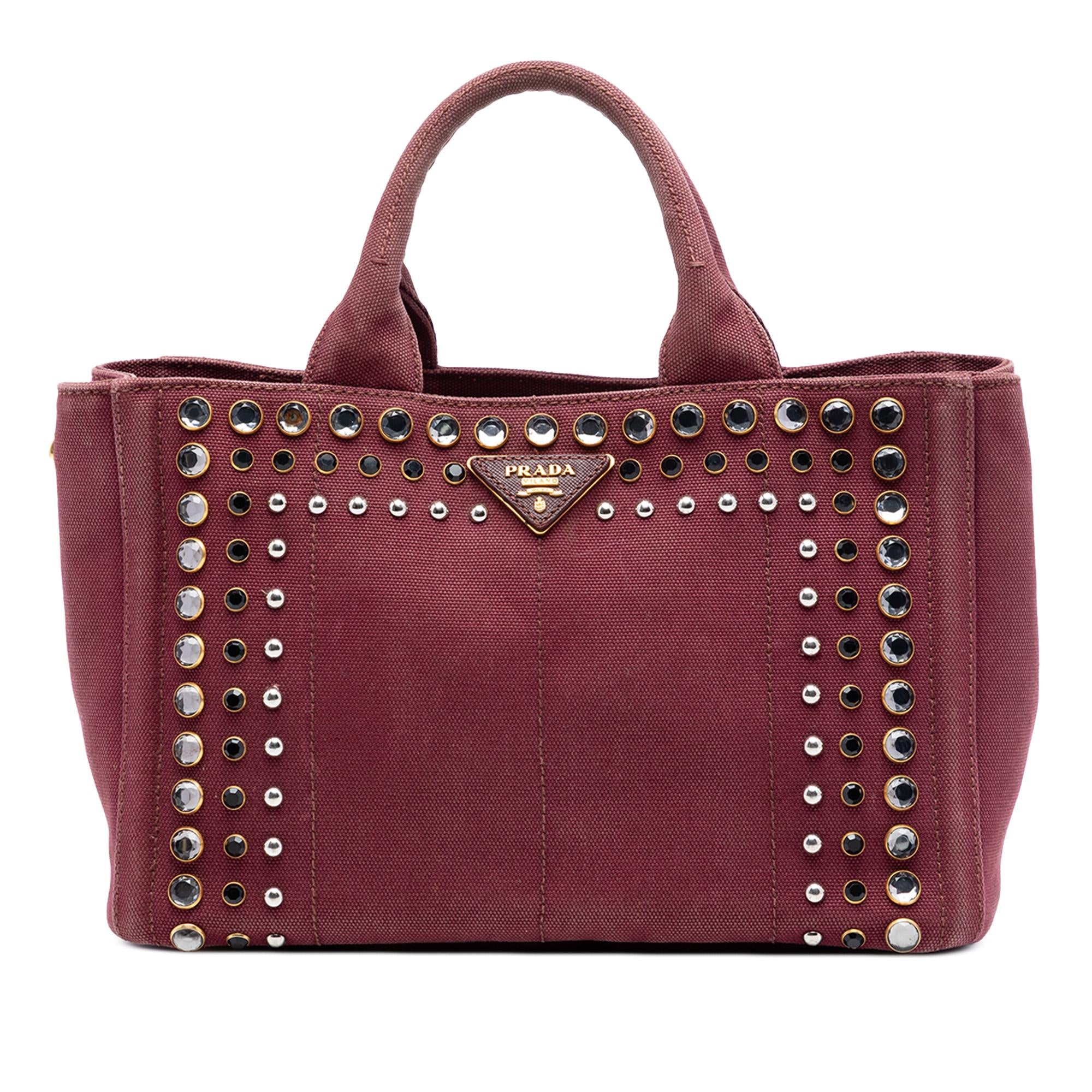 Prada Small Canvas Canapa Bijoux Satchel