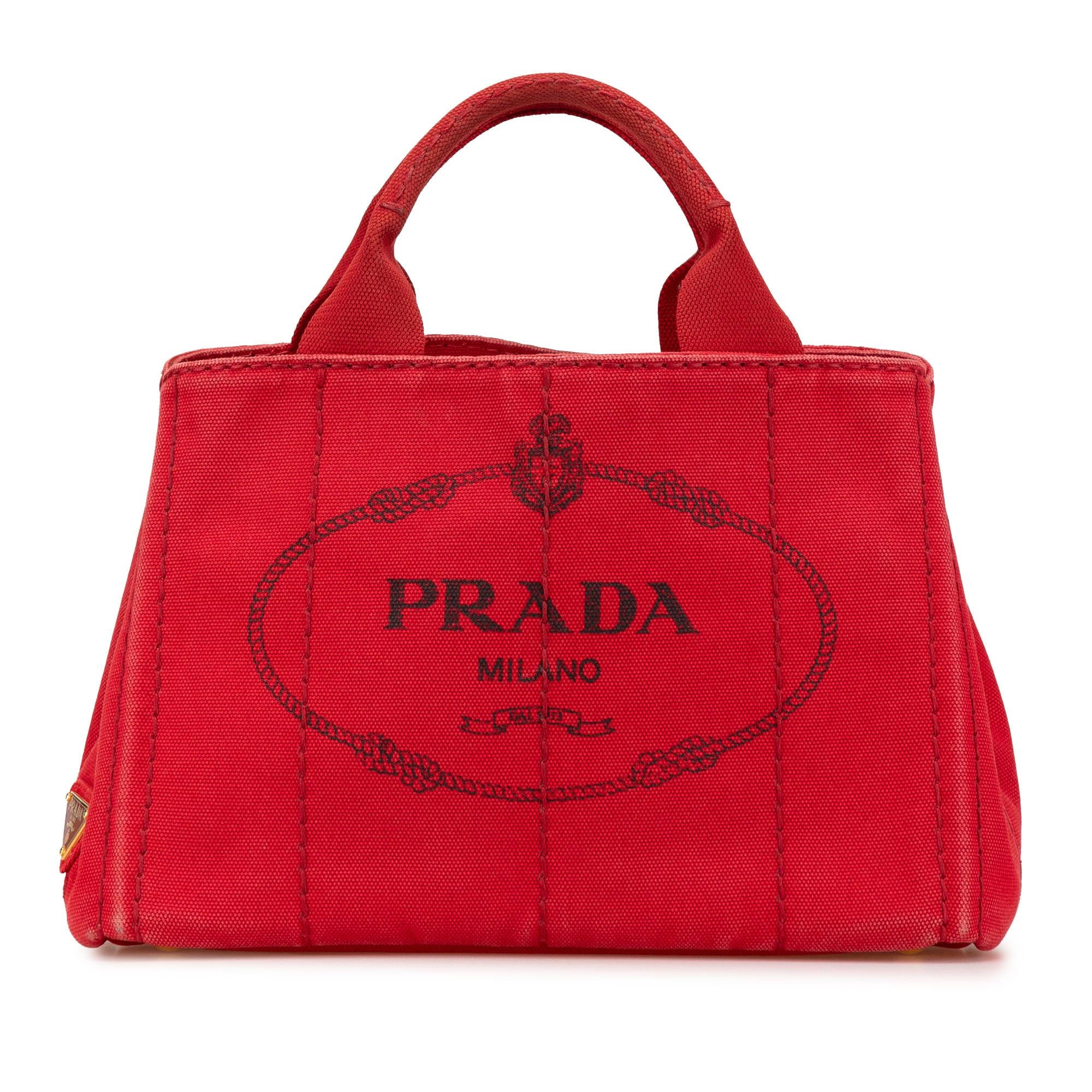Prada Small Canvas Canapa Logo Satchel