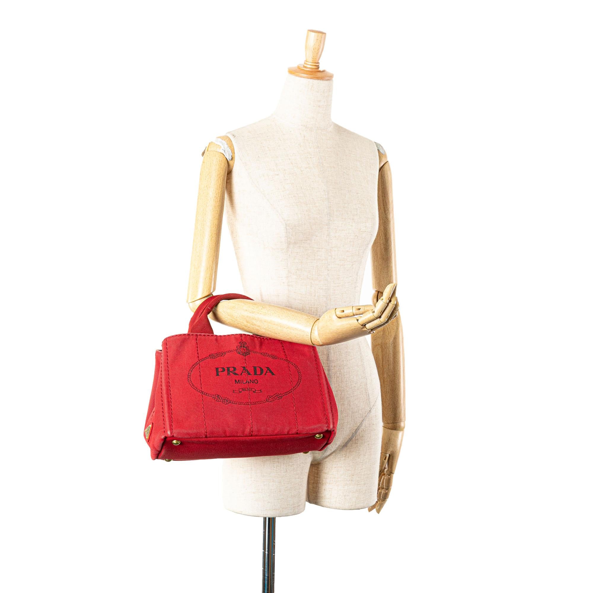Prada Small Canvas Canapa Logo Satchel