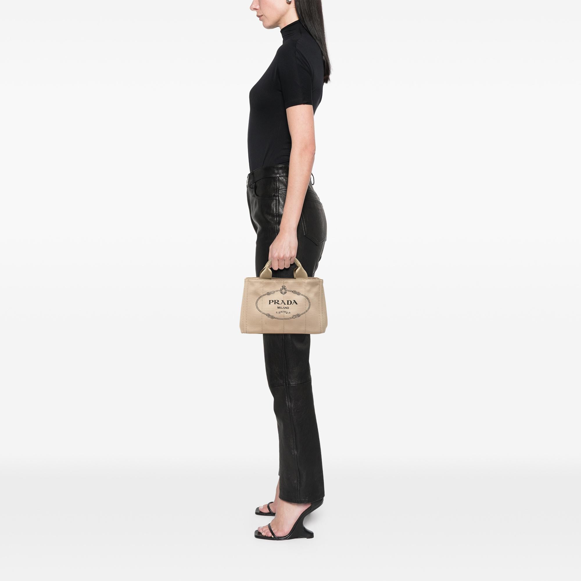 Prada Small Canvas Canapa Logo Tote