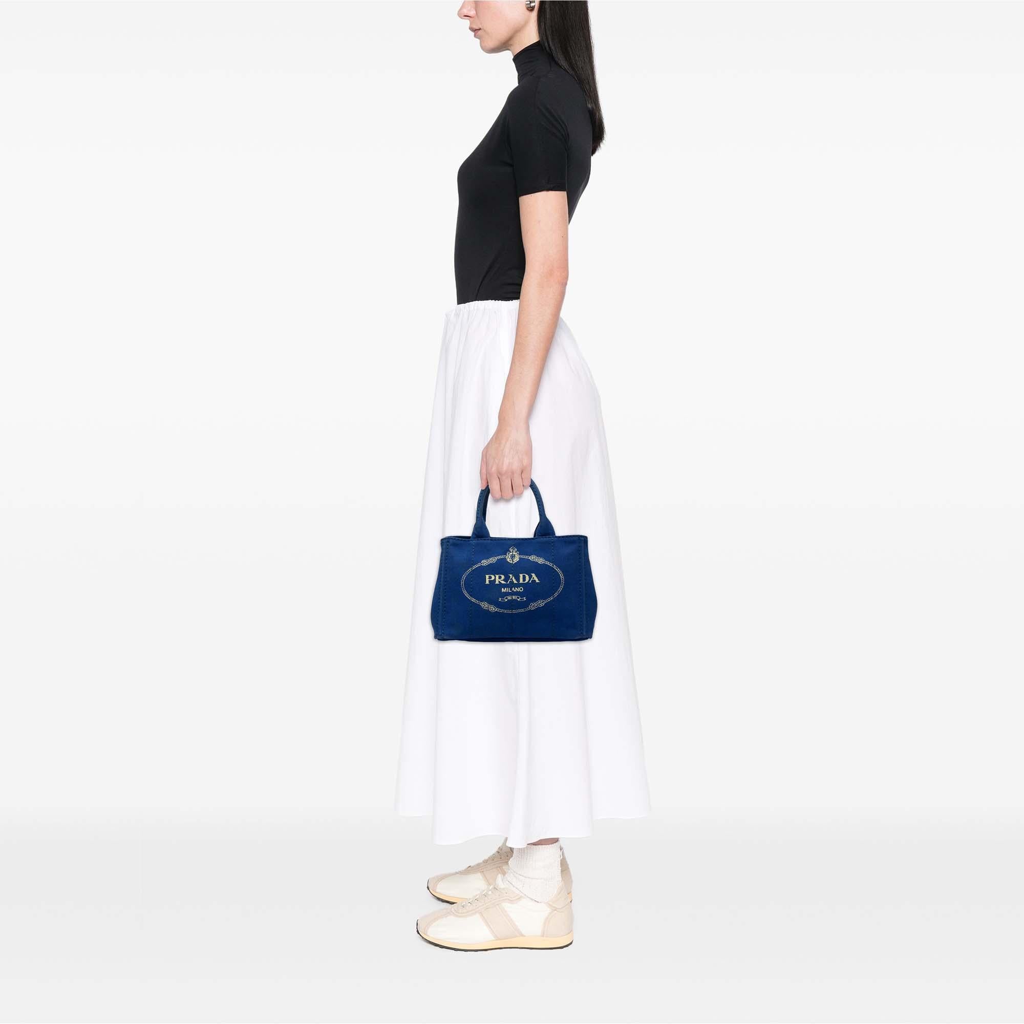 Prada Small Canvas Canapa Logo Tote