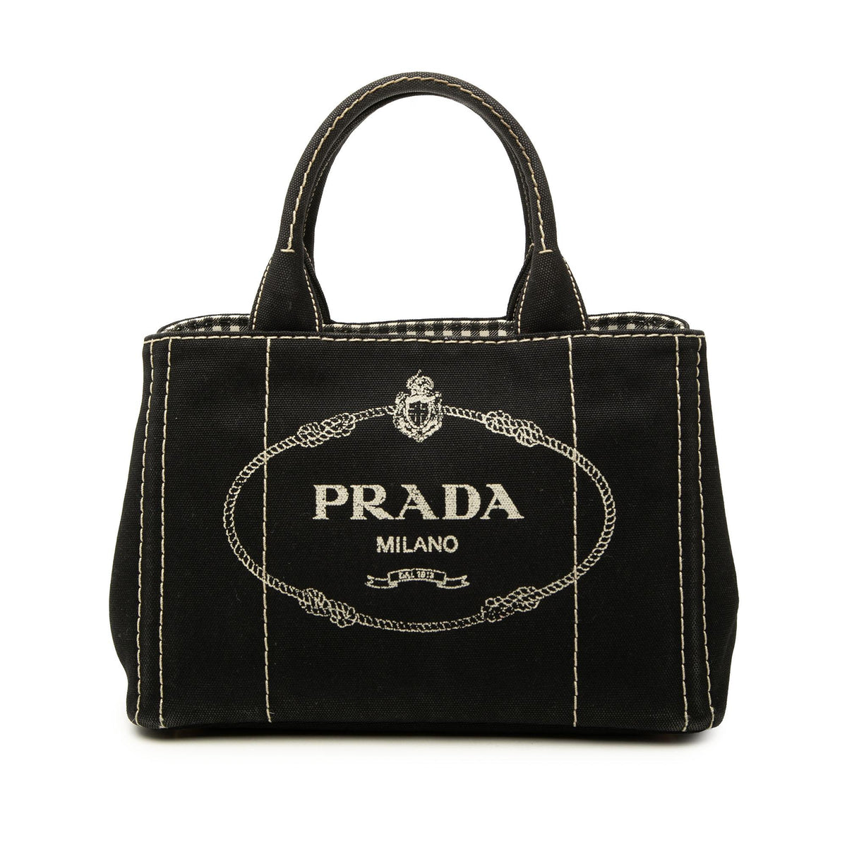 Prada Small Canvas Canapa Logo Tote