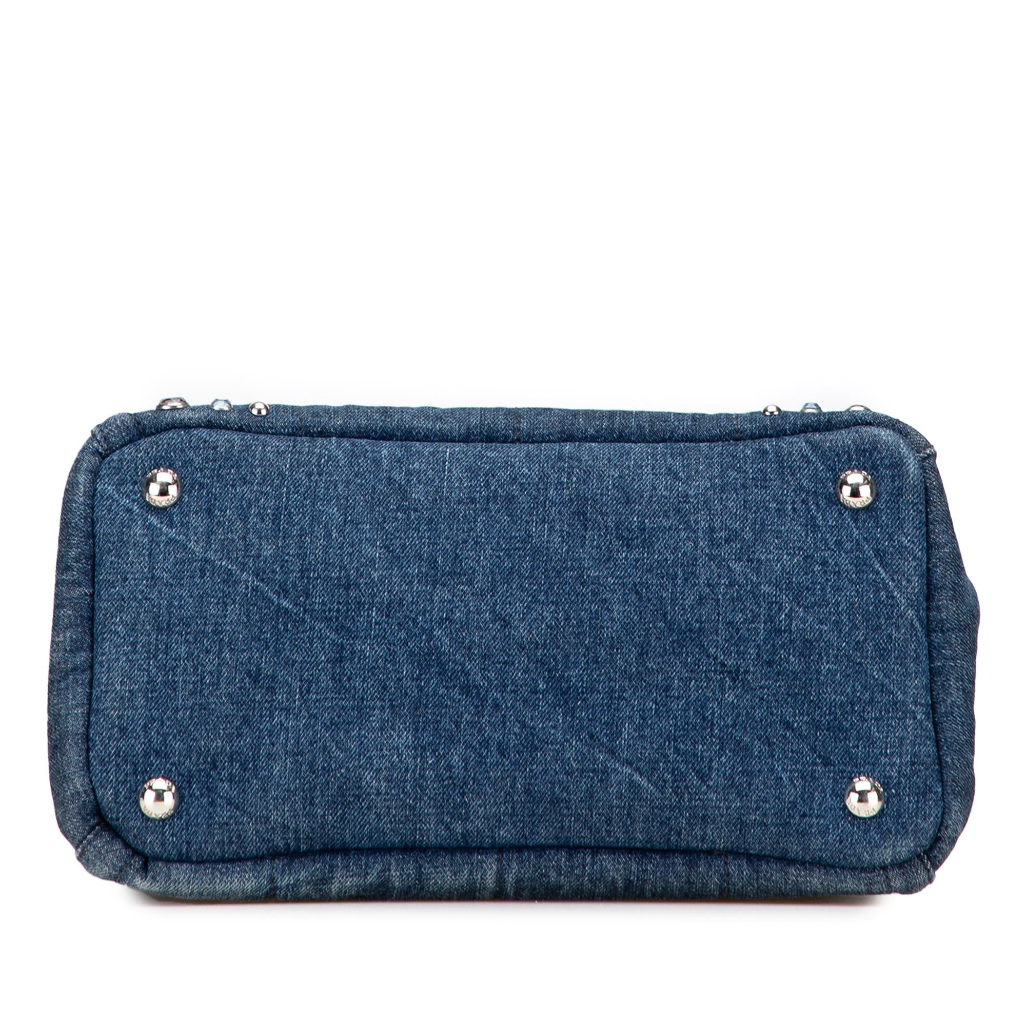 Prada Small Denim Canapa Bijoux Satchel