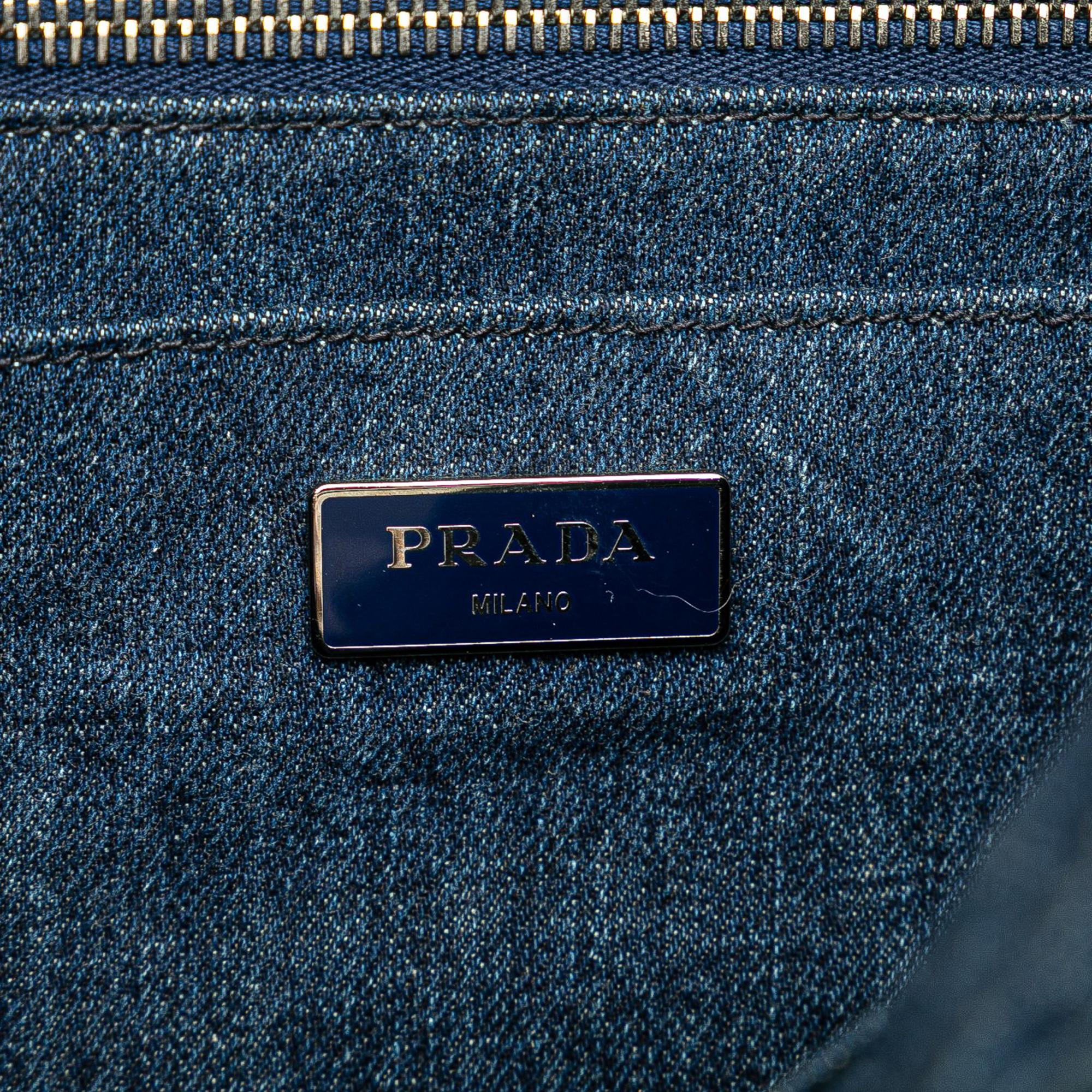 Prada Small Denim Canapa Bijoux Satchel