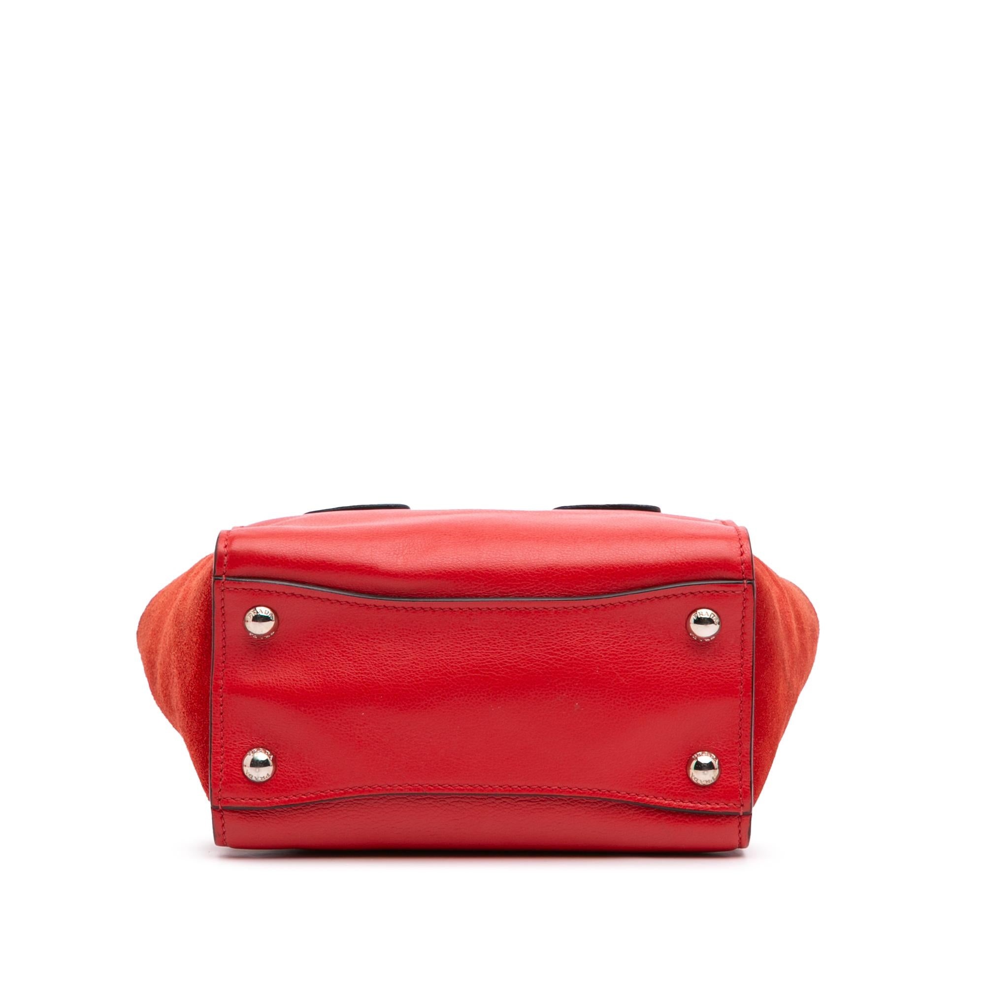 Prada Small Glace Calf Twin Pocket Satchel