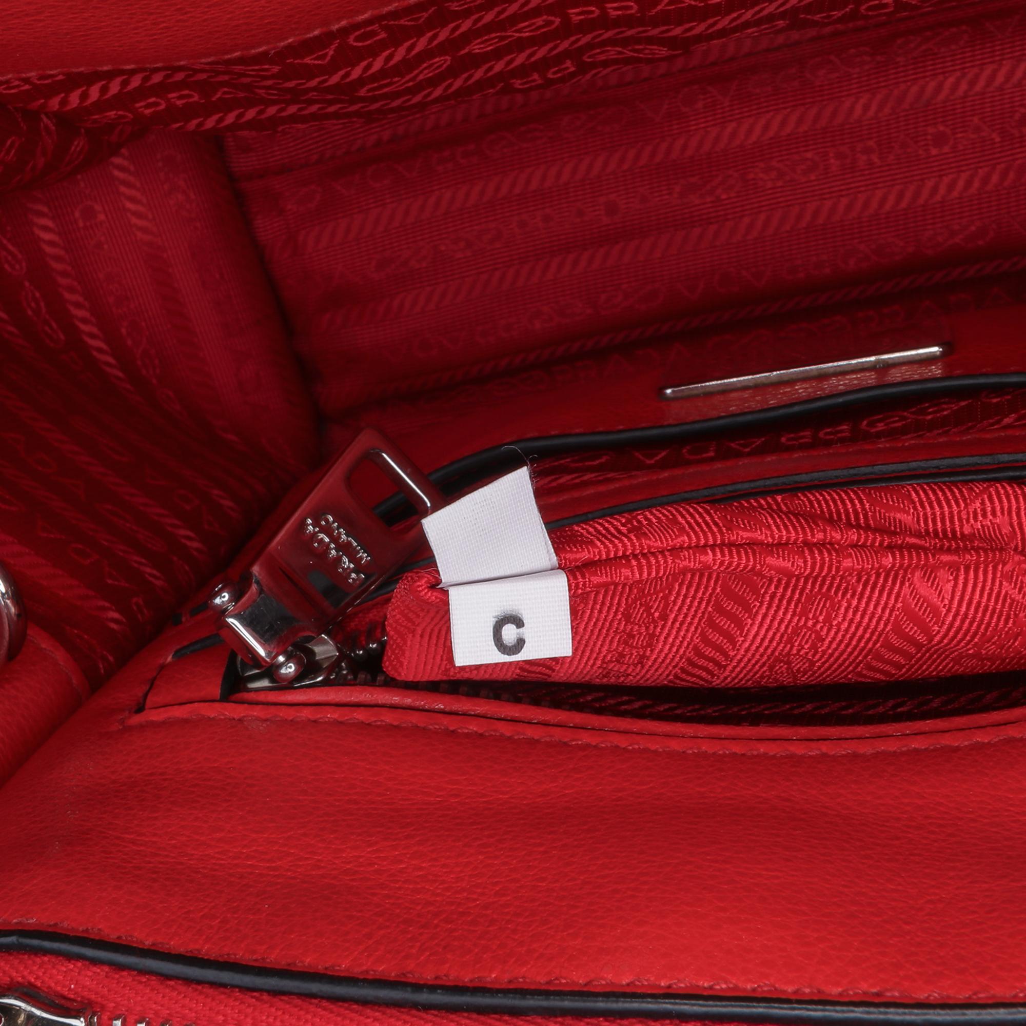 Prada Small Glace Calf Twin Pocket Satchel