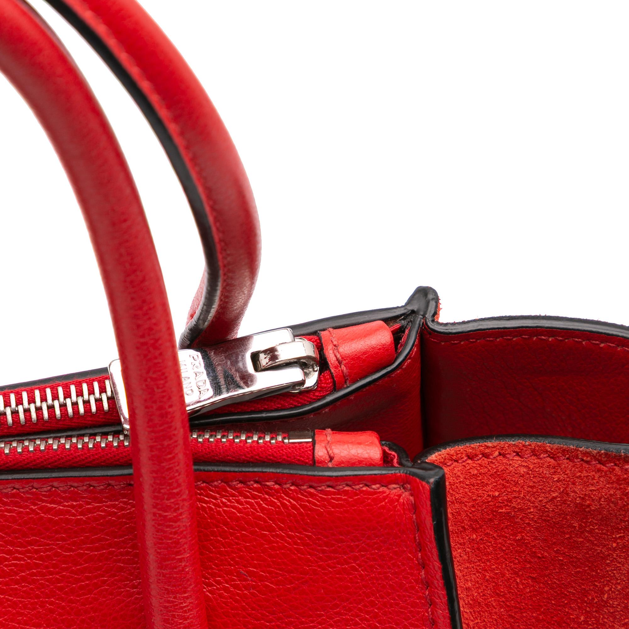 Prada Small Glace Calf Twin Pocket Satchel