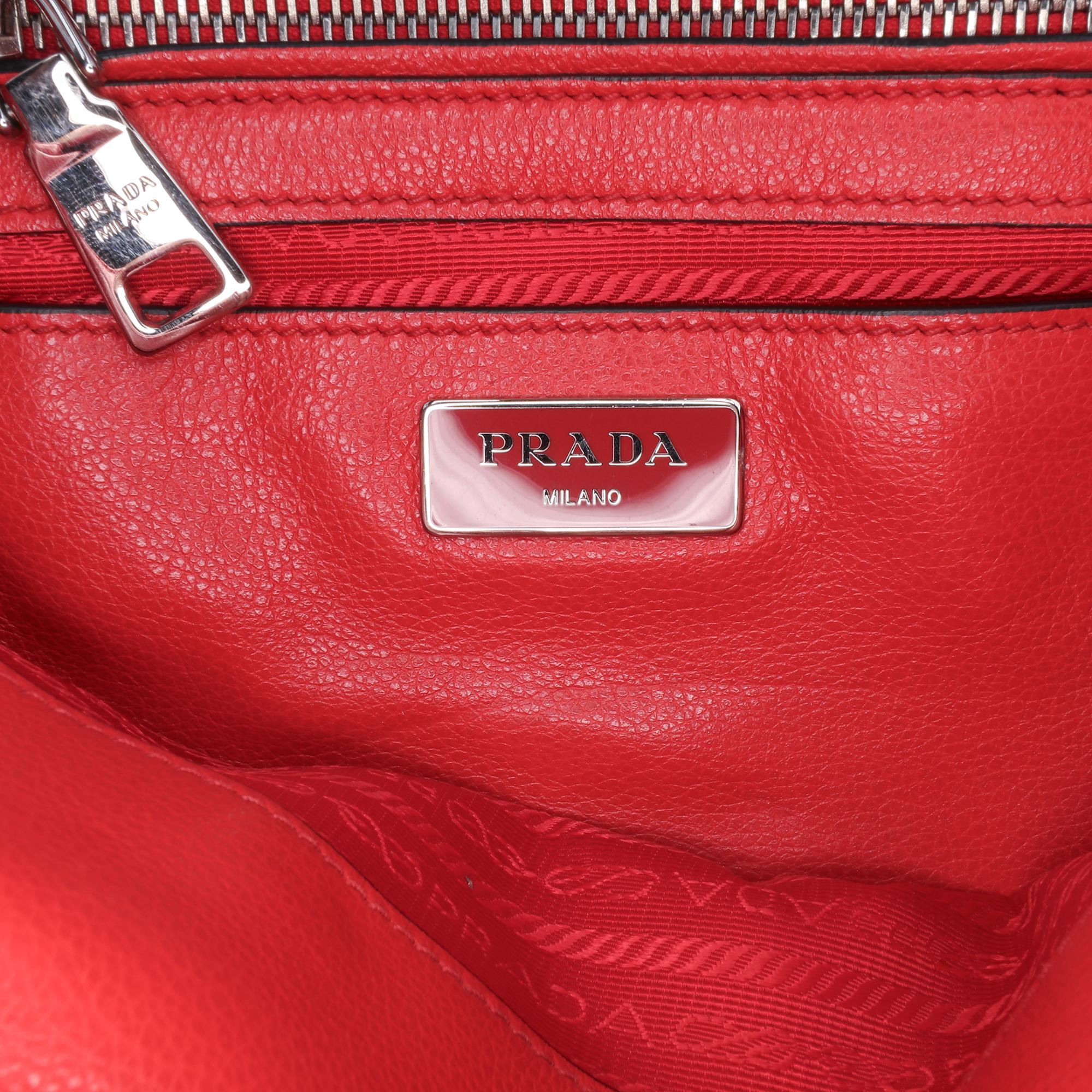 Prada Small Glace Calf Twin Pocket Satchel