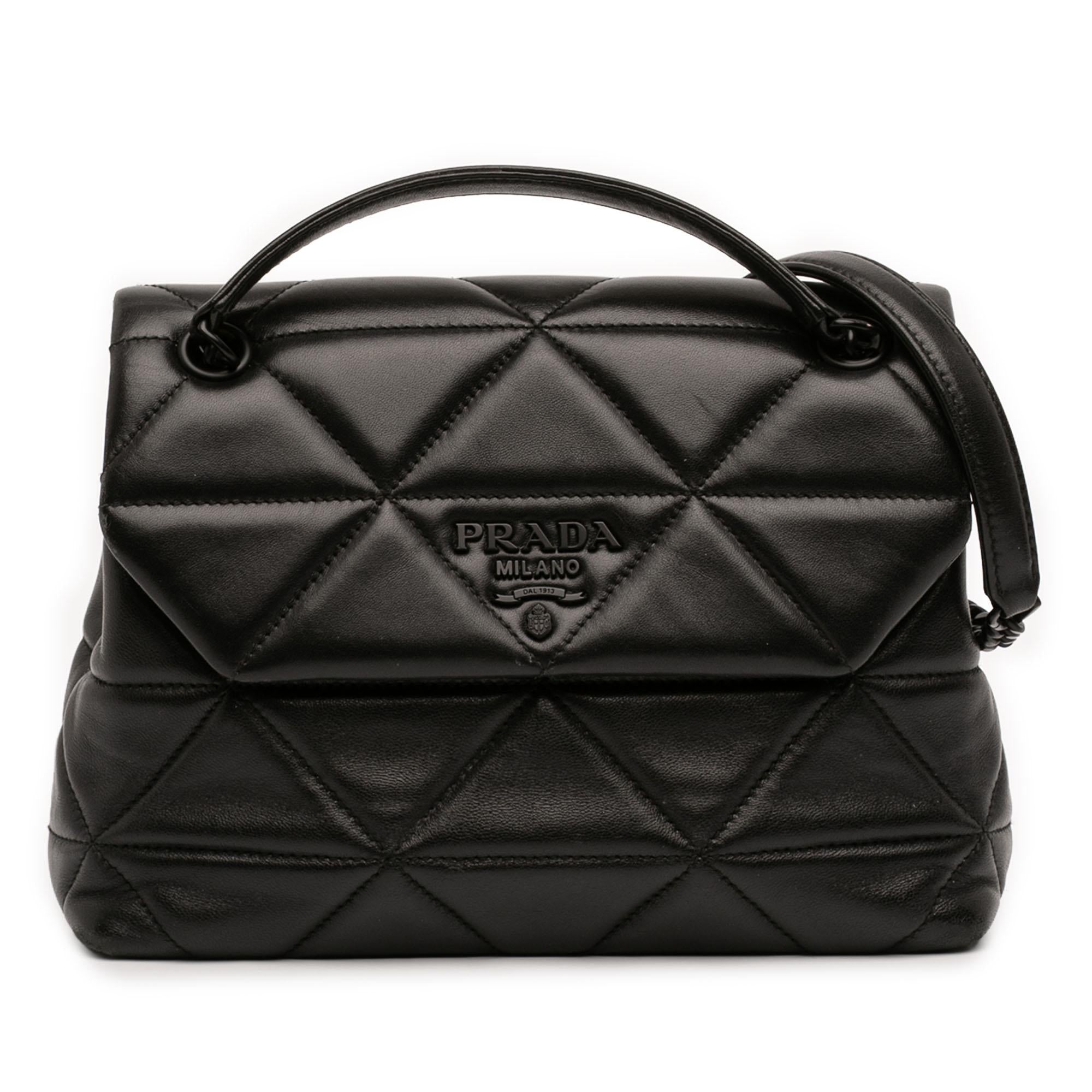 Prada Small Nappa Triangle Stitched Spectrum Flap