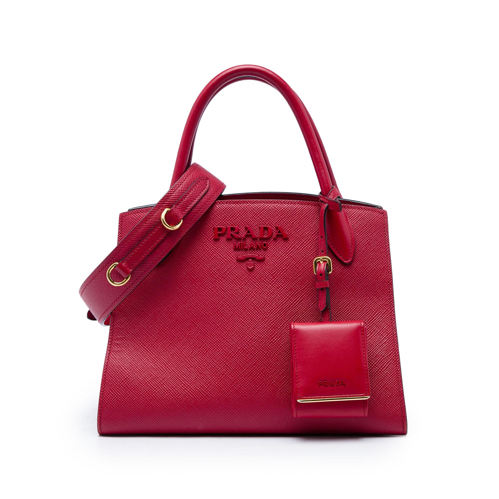 Prada Small Saffiano Cuir Monochrome Top Handle Tote