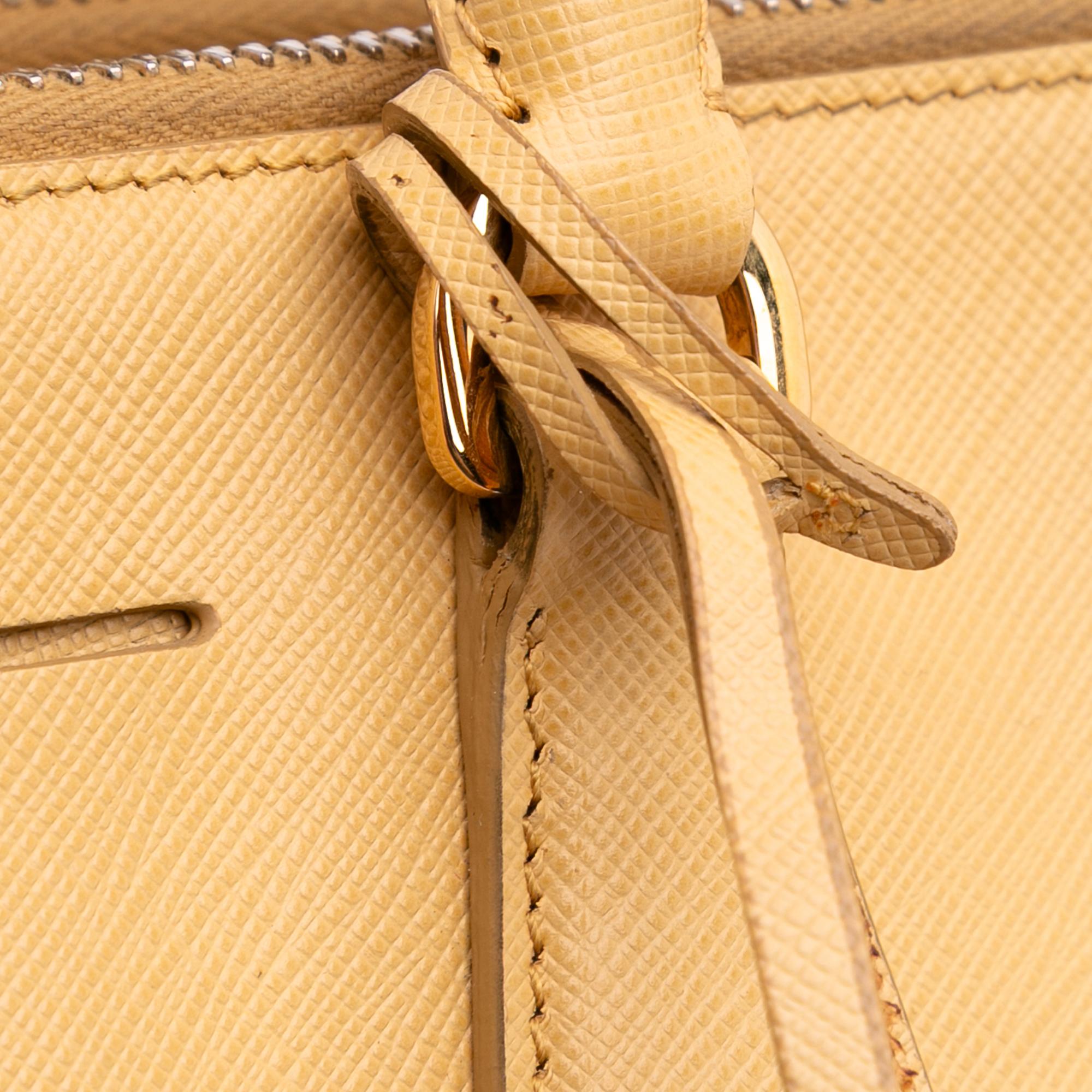 Prada Small Saffiano Lux Galleria Double Zip Satchel