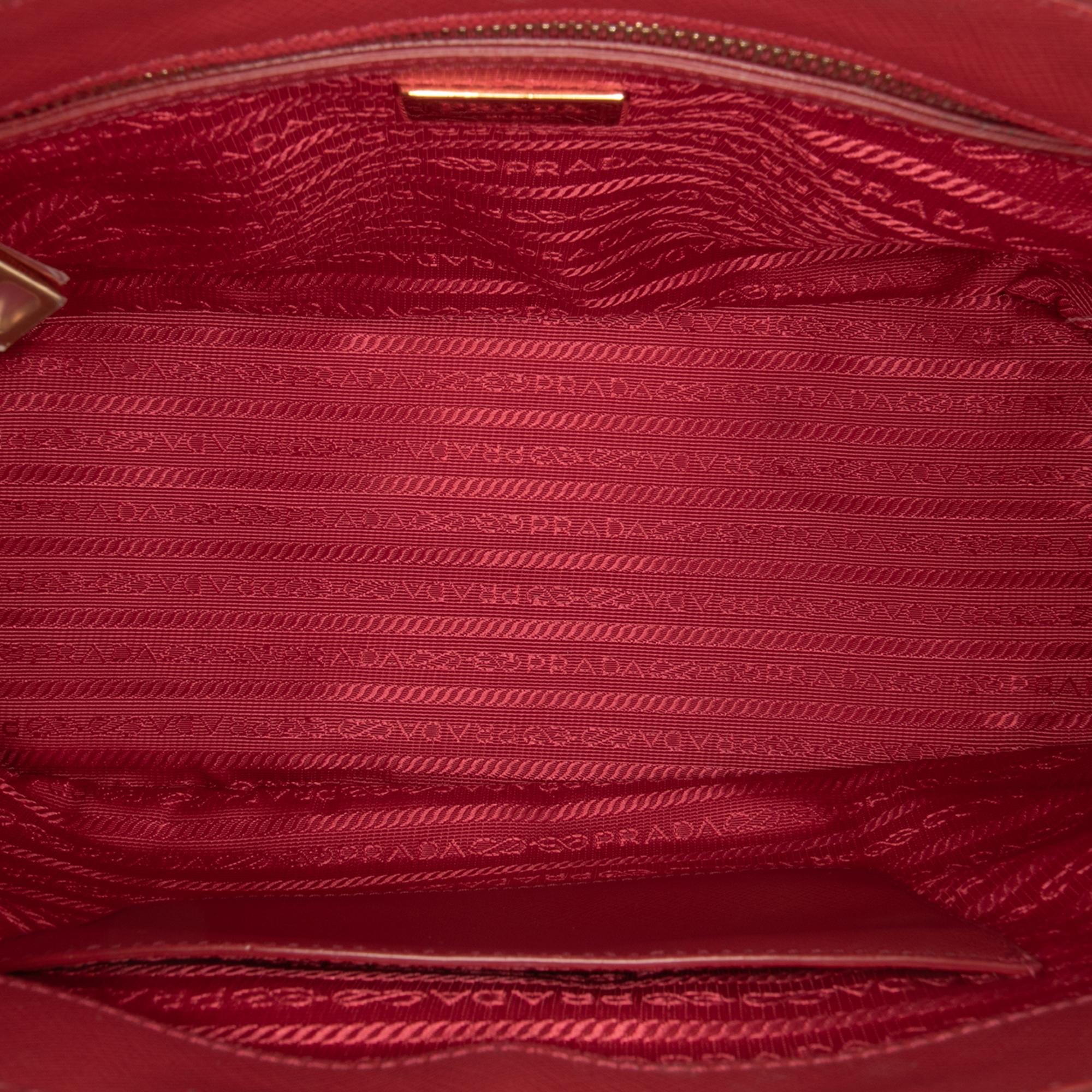 Prada Small Saffiano Lux Galleria Double Zip Satchel