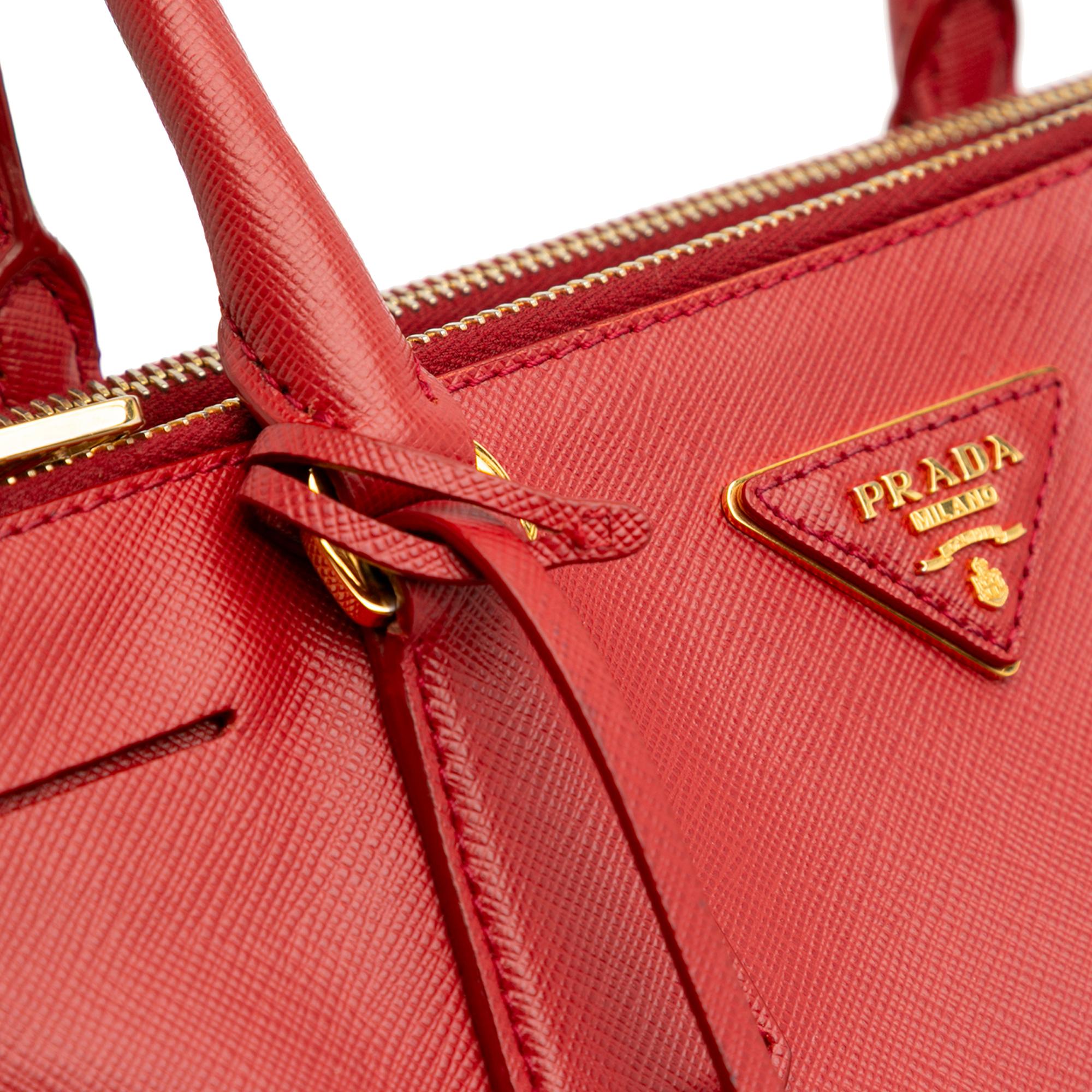 Prada Small Saffiano Lux Galleria Double Zip Satchel