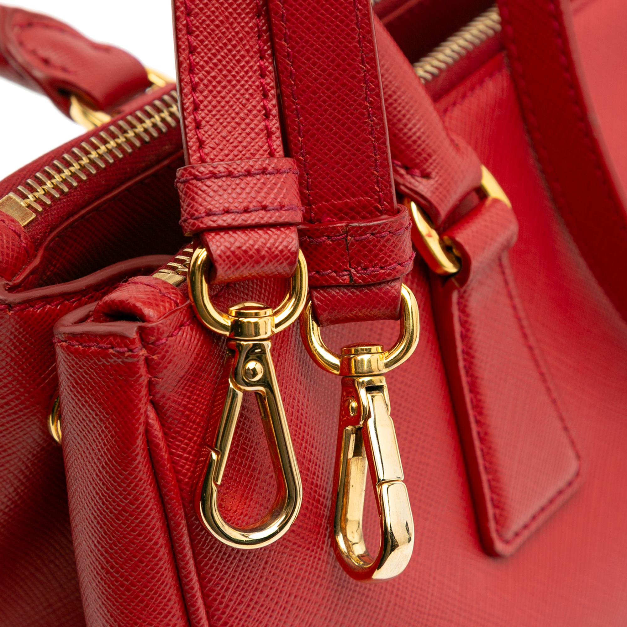 Prada Small Saffiano Lux Galleria Double Zip Satchel