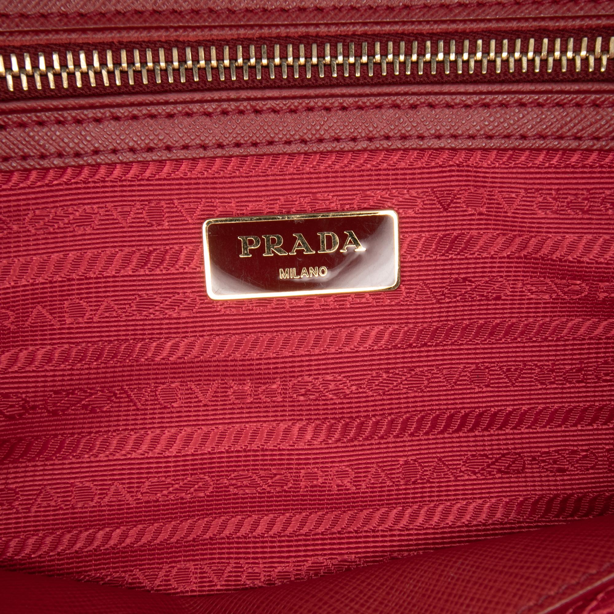 Prada Small Saffiano Lux Galleria Double Zip Satchel