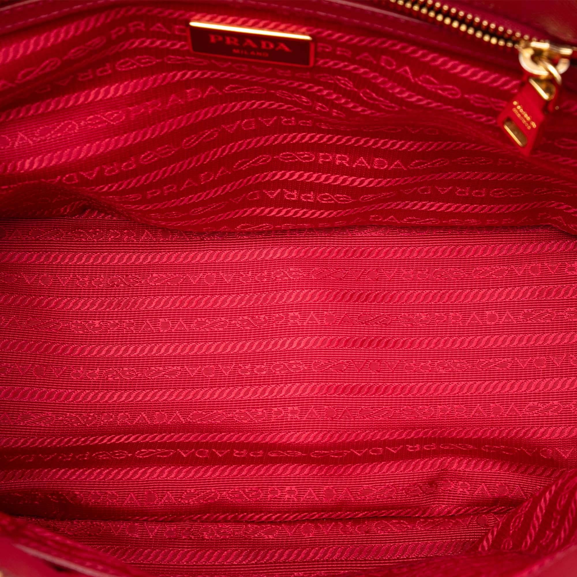 Prada Small Saffiano Lux Galleria Double Zip Satchel