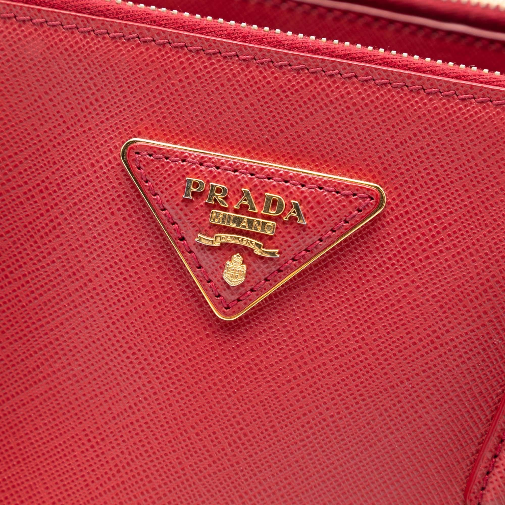 Prada Small Saffiano Lux Galleria Double Zip Satchel