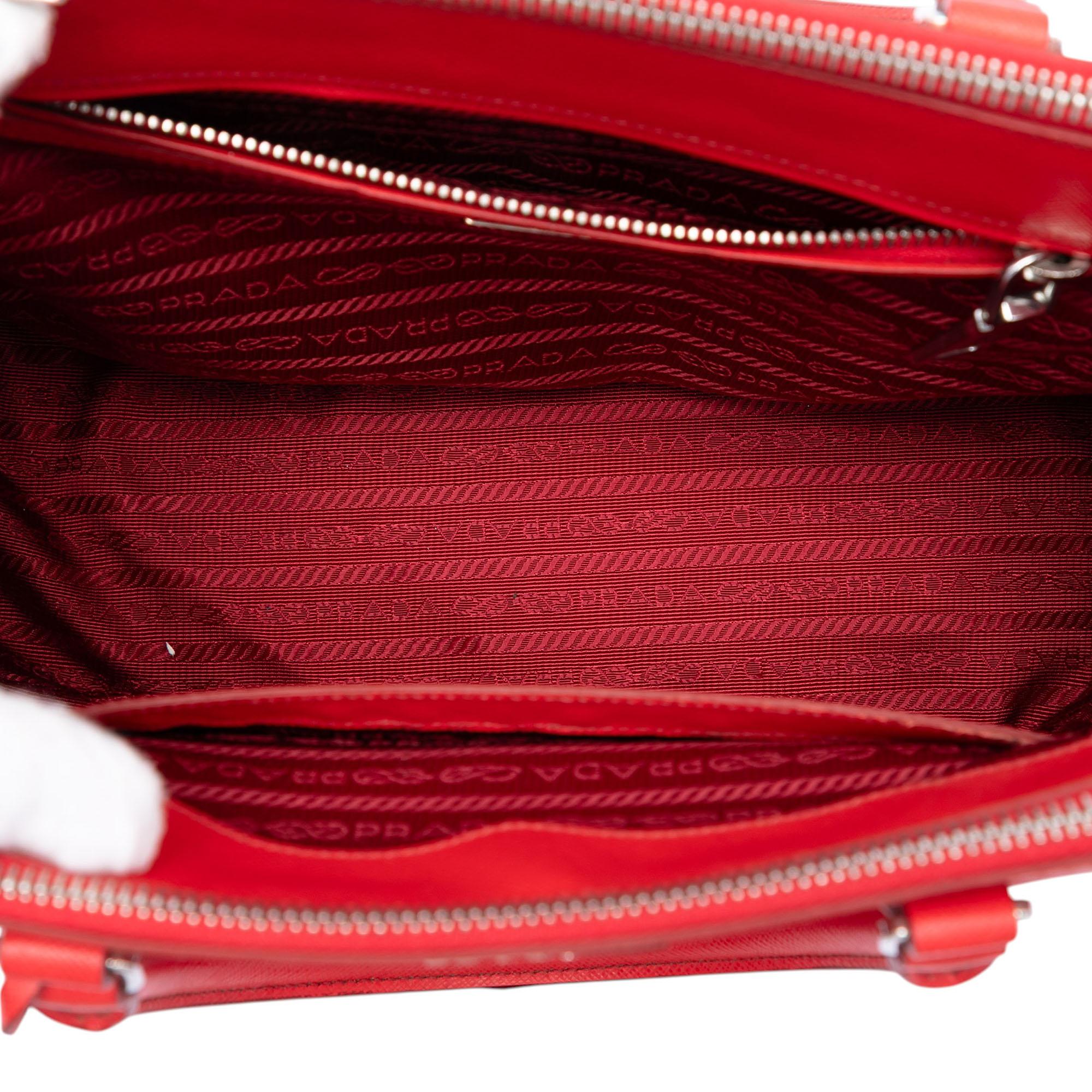 Prada Small Saffiano Lux Galleria Double Zip Satchel