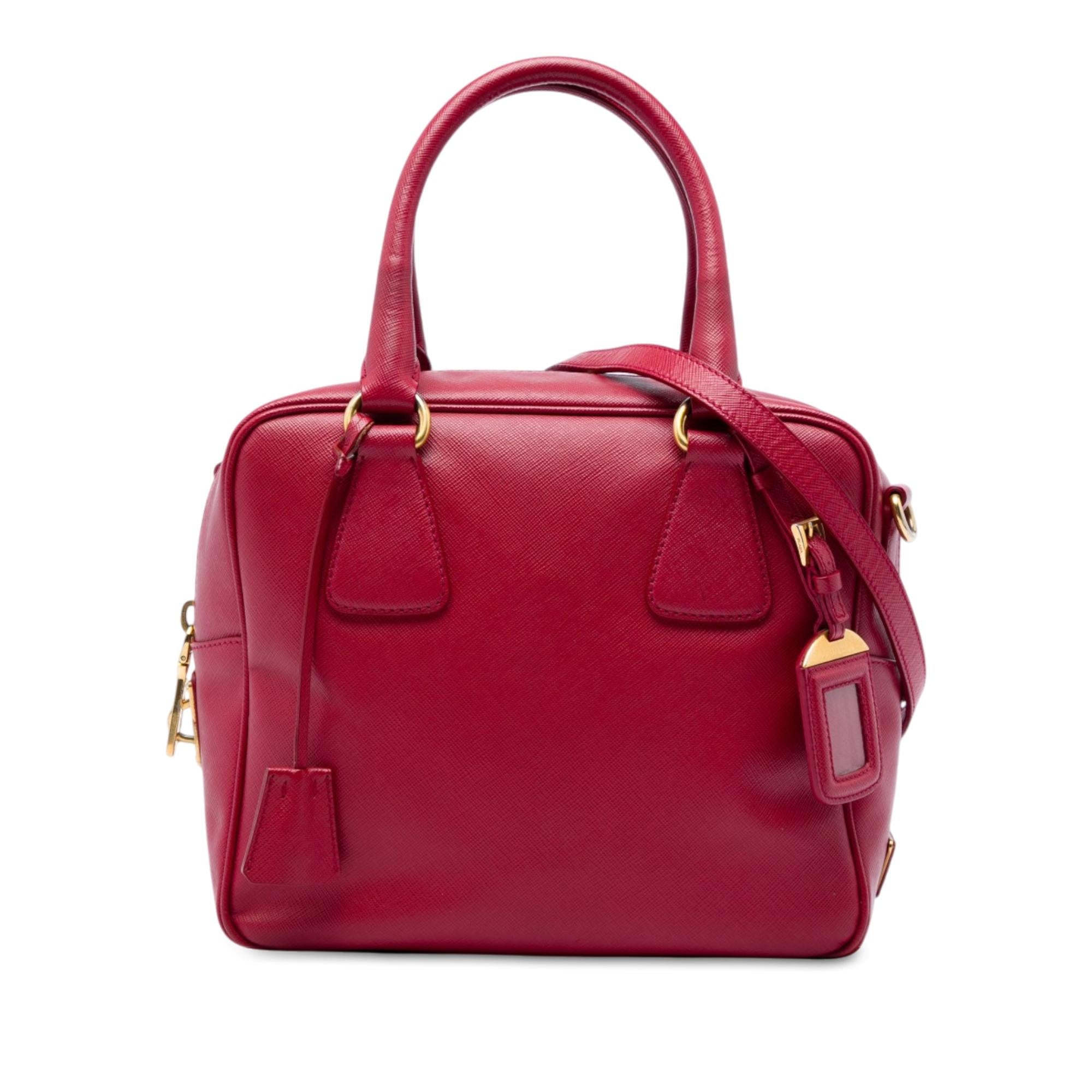 Prada Small Saffiano Square Bauletto Satchel