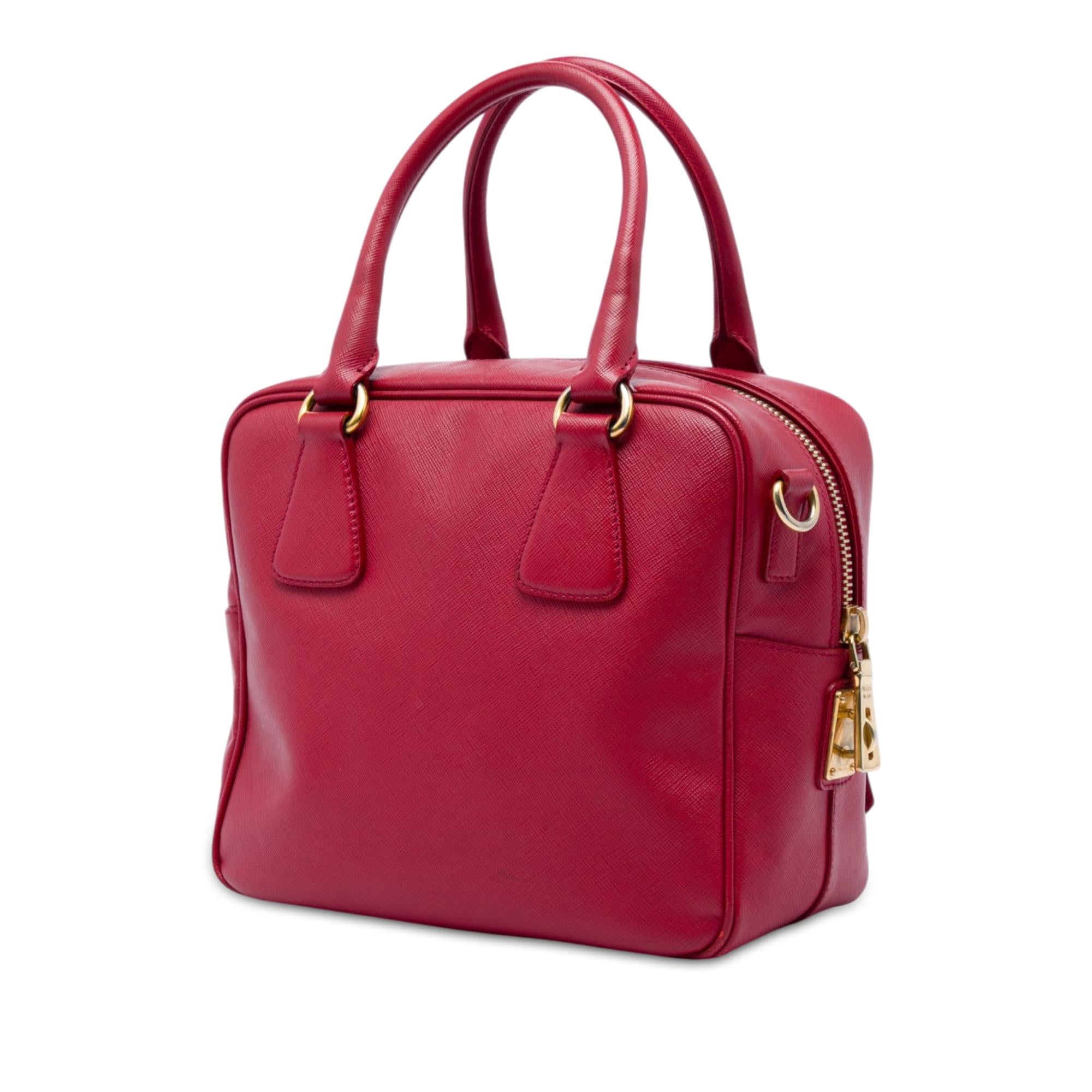 Prada Small Saffiano Square Bauletto Satchel