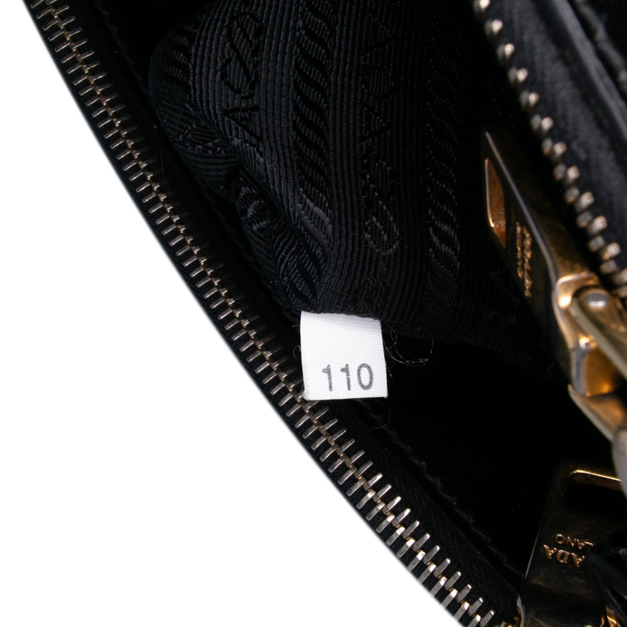 Prada Small Saffiano Vernice Galleria Double Zip Satchel