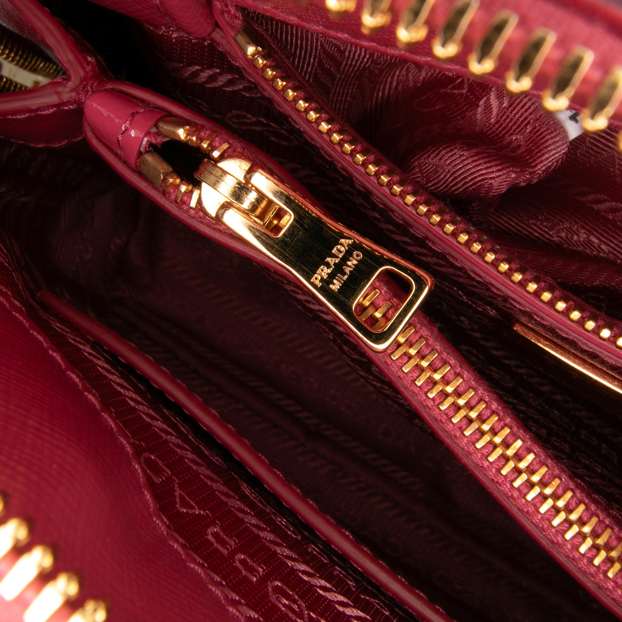 Prada Small Saffiano Vernice Promenade Satchel