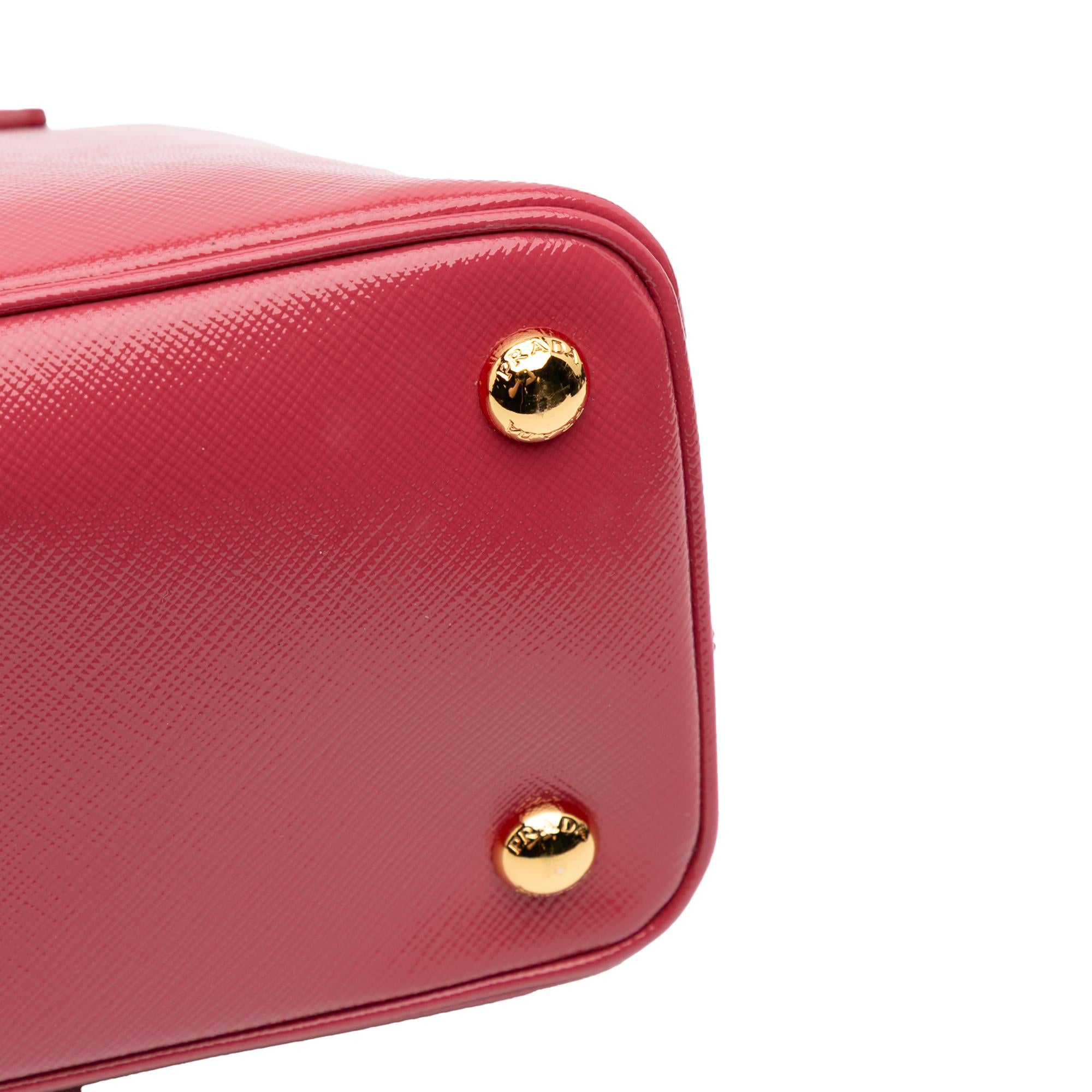 Prada Small Saffiano Vernice Promenade Satchel