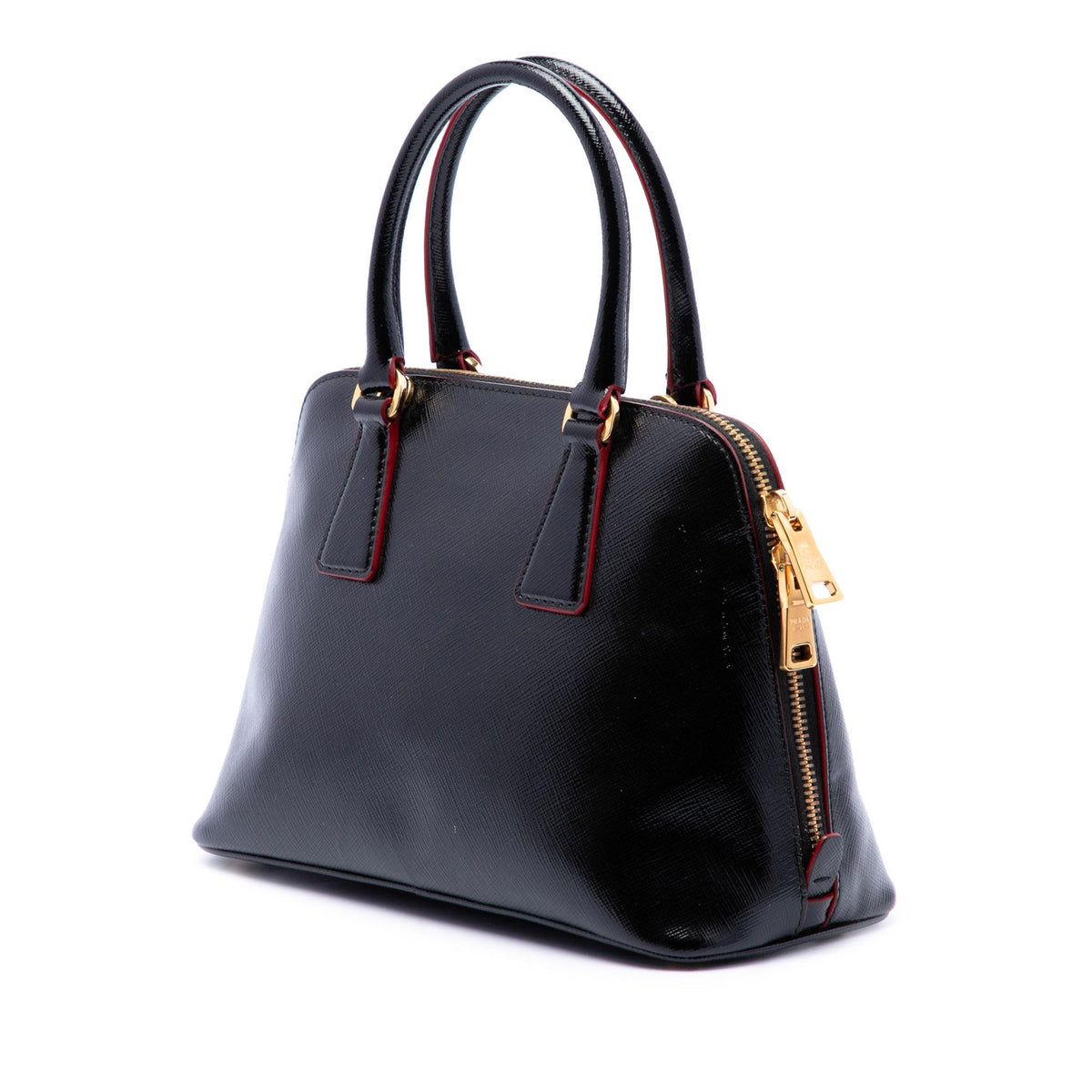 Prada Small Saffiano Vernice Promenade Satchel