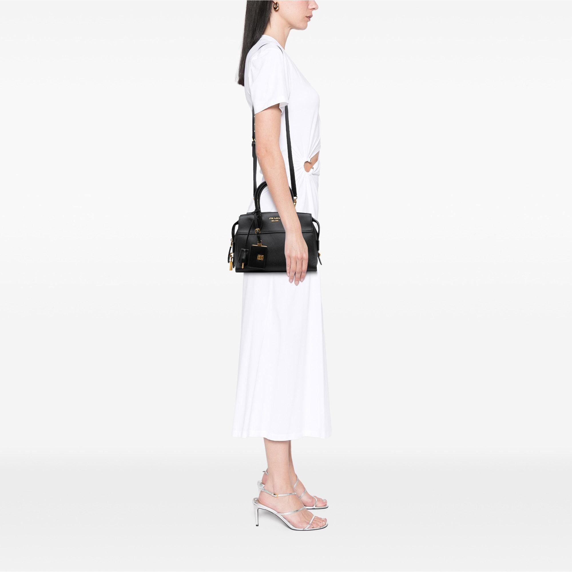 Prada Small Saffiano and City Calf Esplanade Satchel