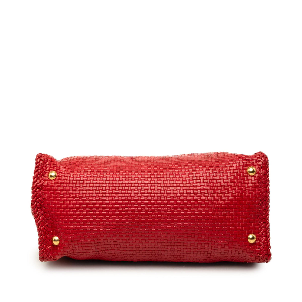 Prada Small Woven Goatskin Madras Satchel