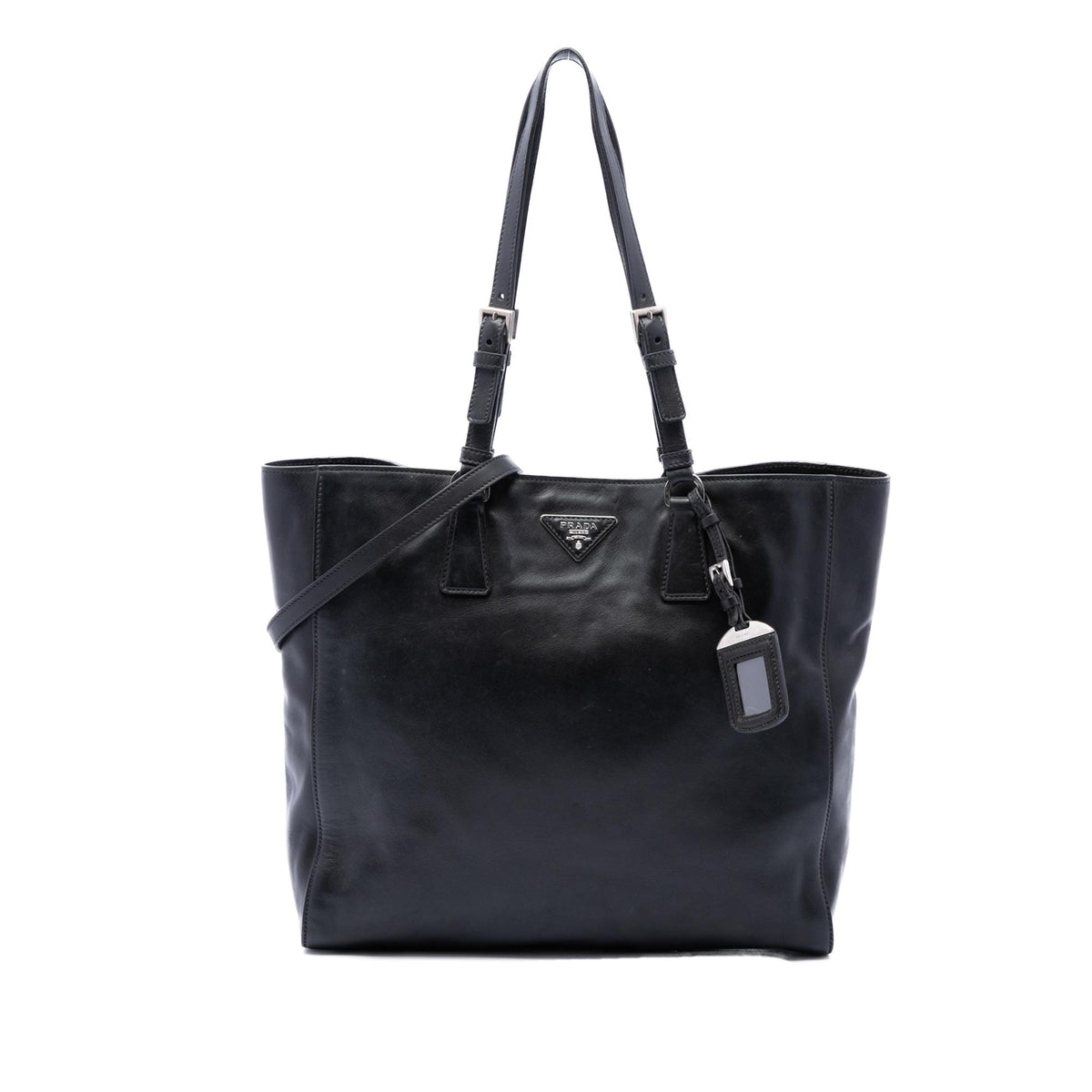 Prada Soft Calf Buckle Convertible Tote