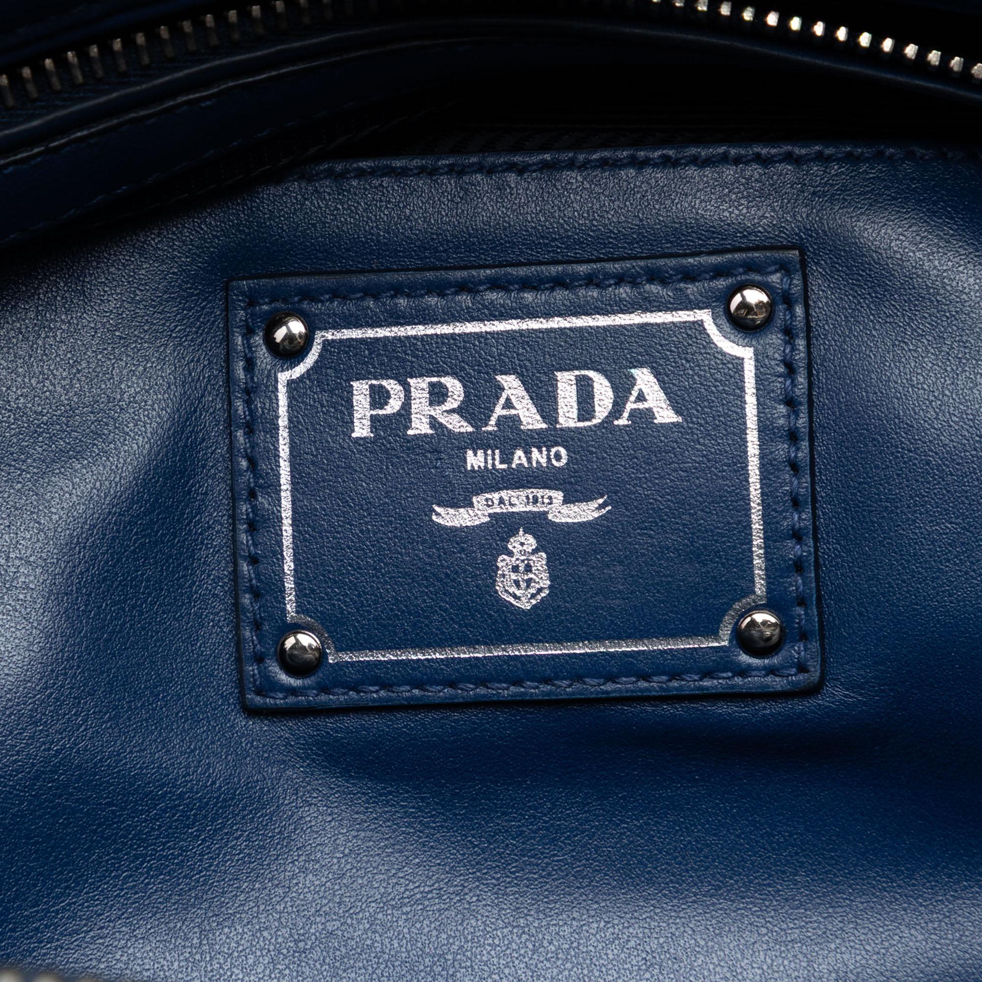 Prada Soft Calf Double Zip Convertible Tote