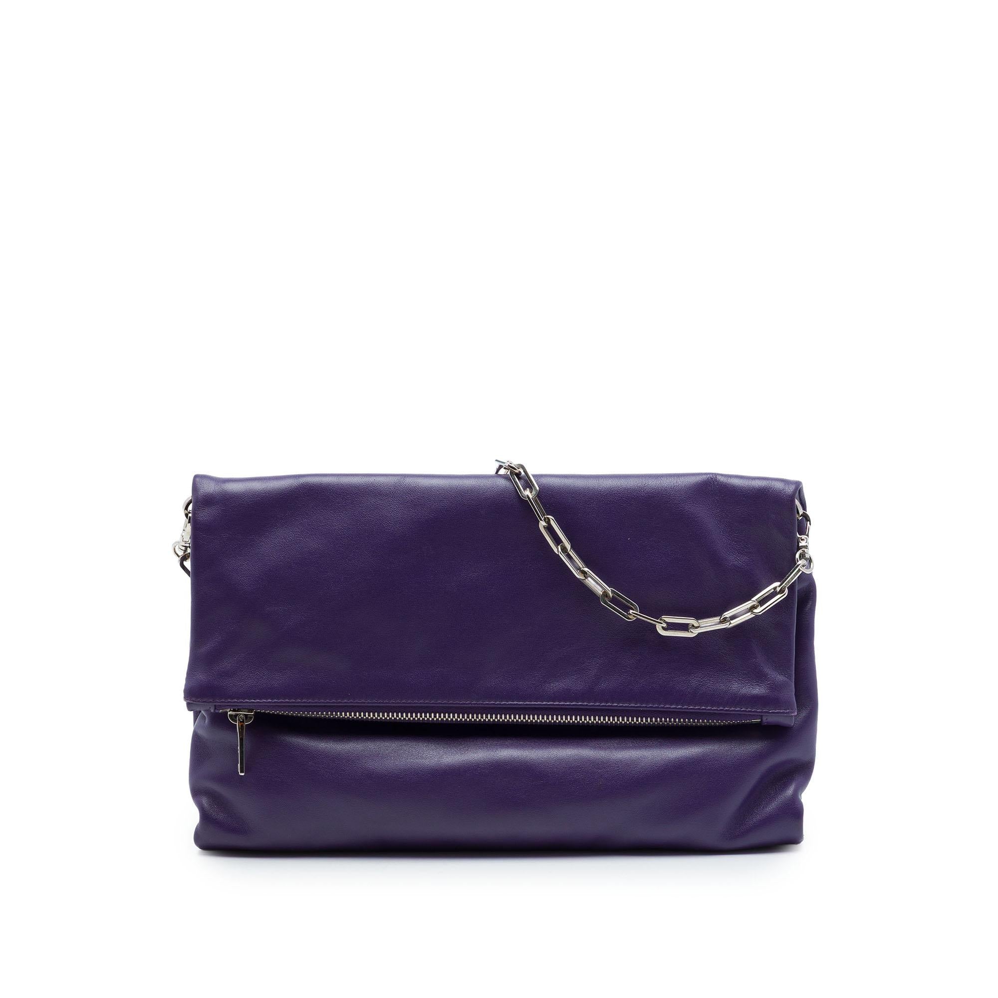 Prada Soft Calf Fold Over Shoulder Bag