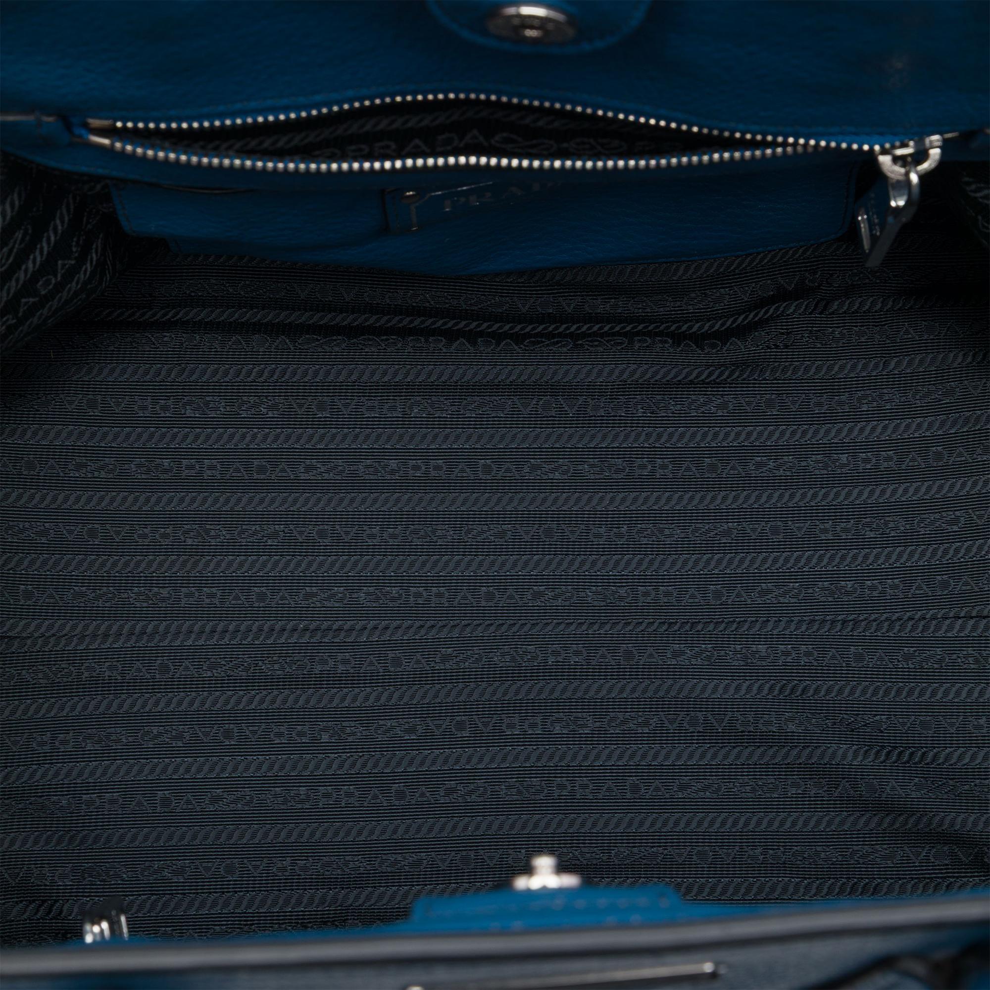 Prada Soft Calf Front Pocket Shopping Tote
