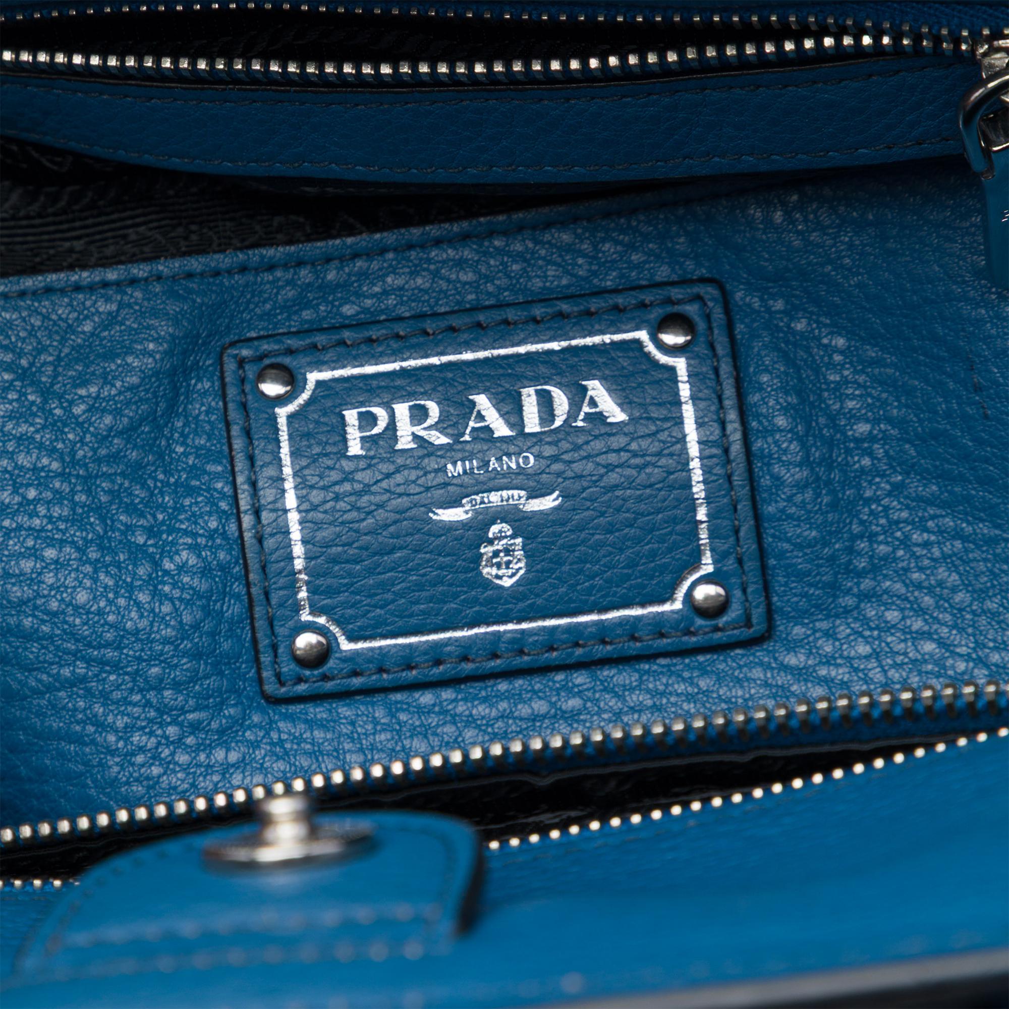 Prada Soft Calf Front Pocket Shopping Tote