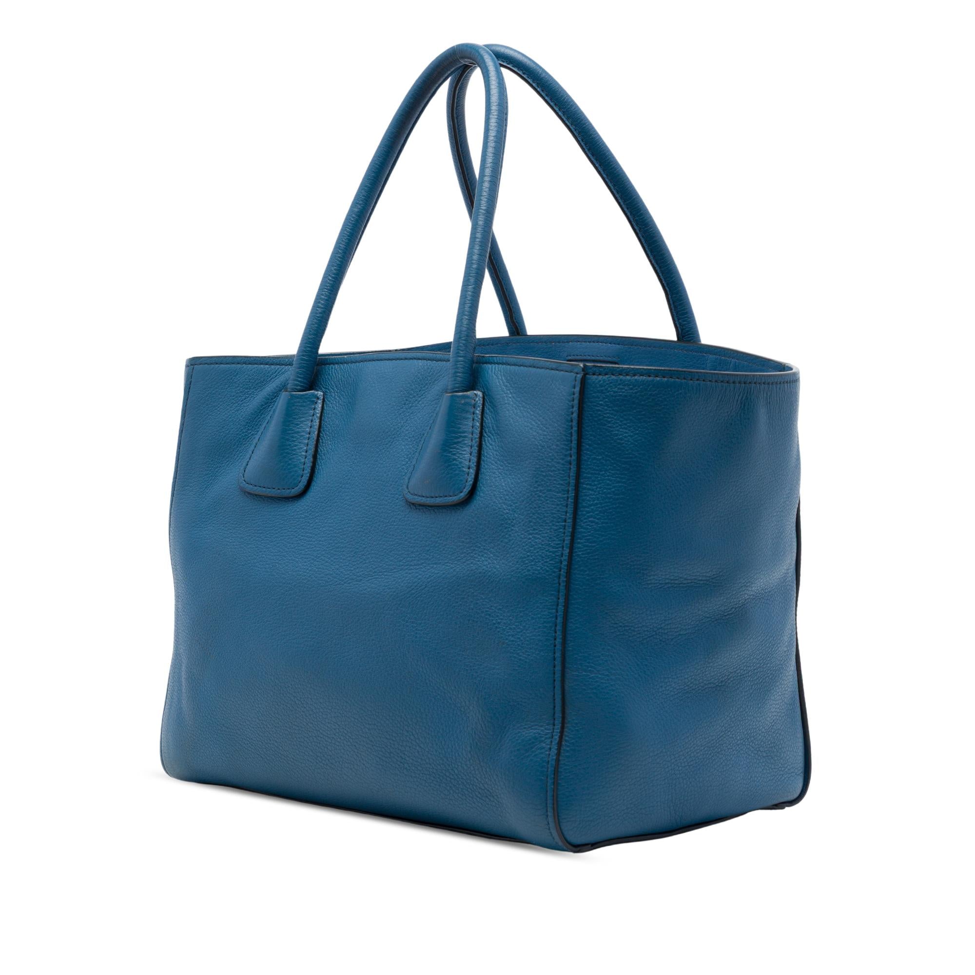 Prada Soft Calf Front Pocket Shopping Tote