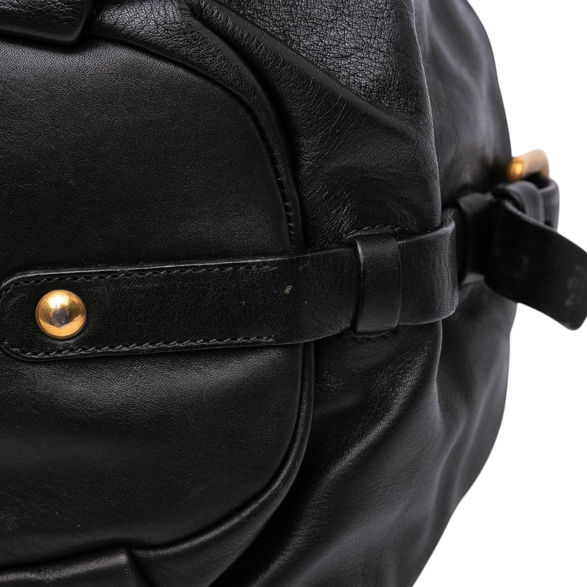 Prada Soft Calf Gathered Satchel
