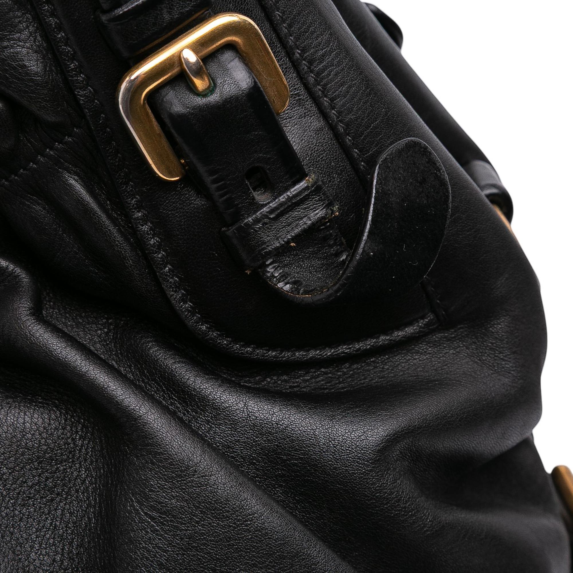 Prada Soft Calf Gathered Satchel