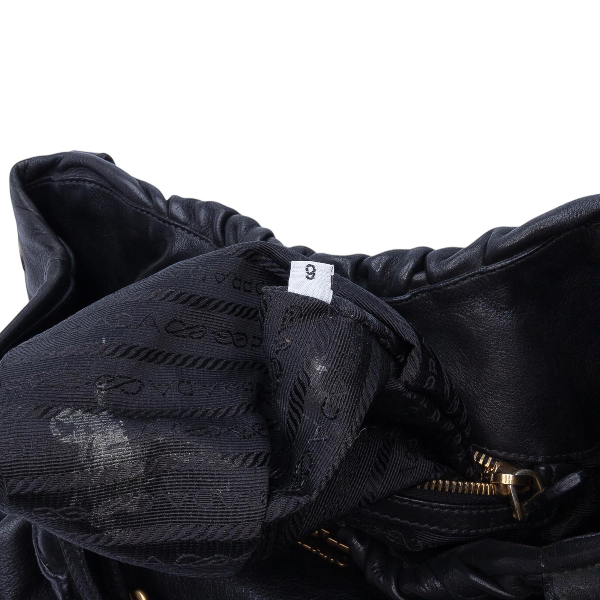 Prada Soft Calf Gathered Satchel