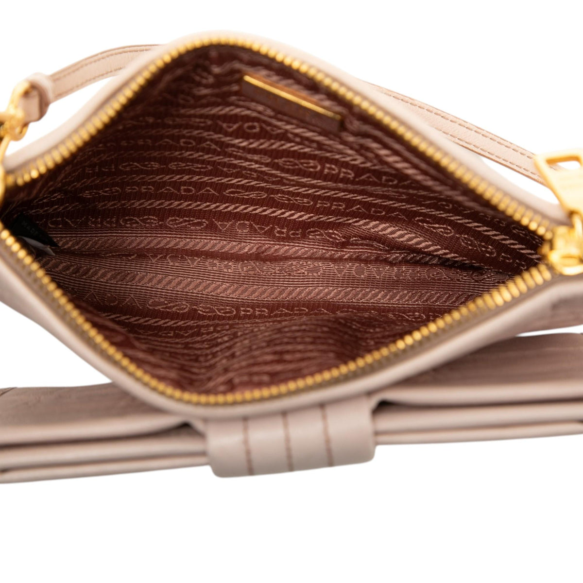 Prada Soft Calf Impunture Diagramme Bow Shoulder Bag