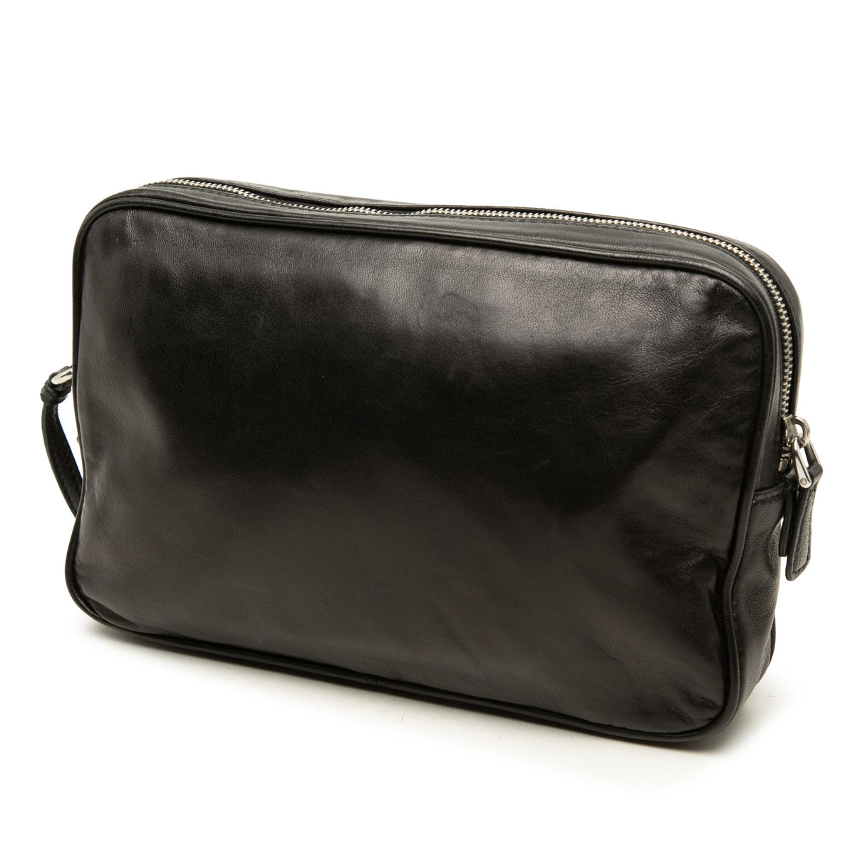 Prada Soft Calf Logo Wristlet Clutch