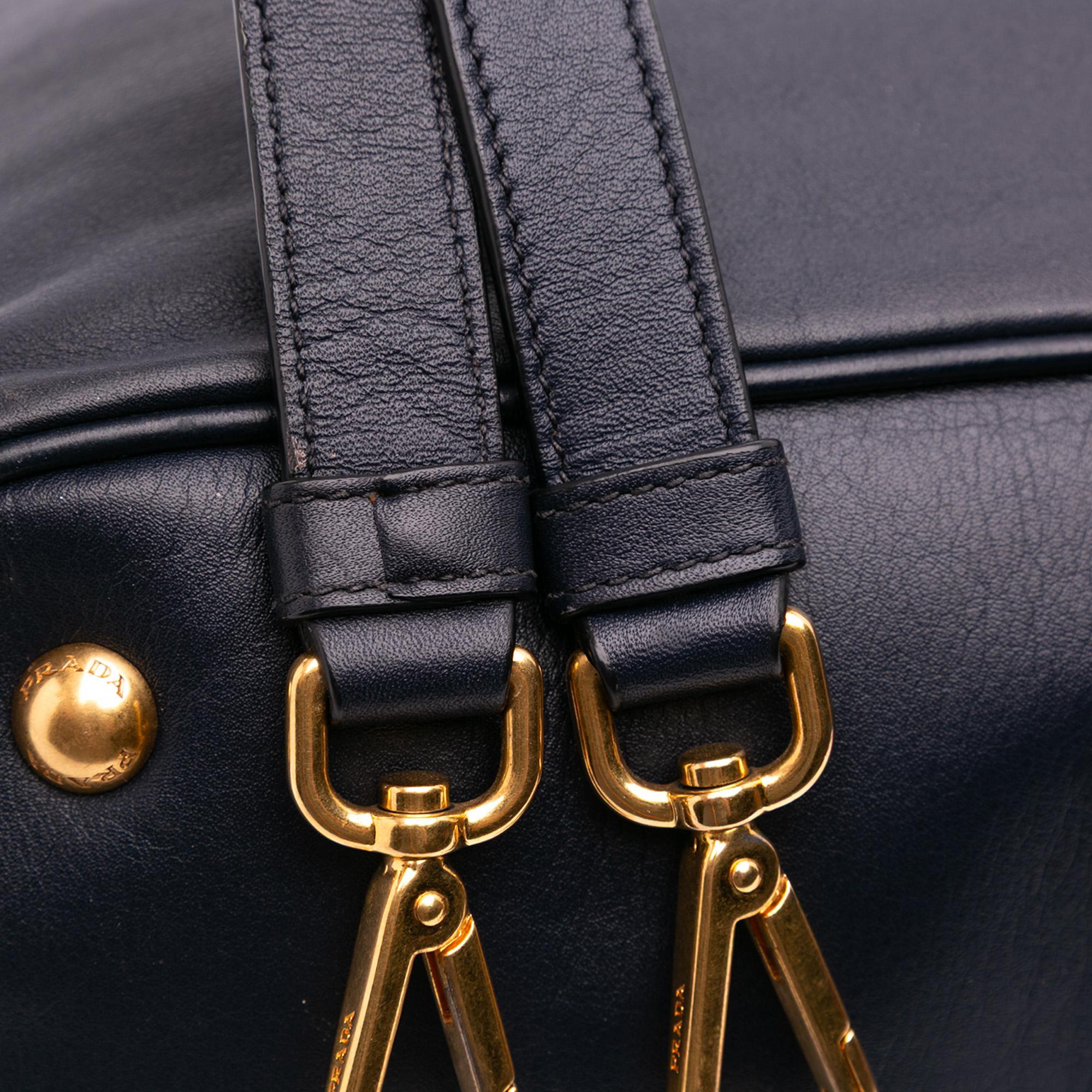Prada Soft Calf Side Zip Convertible Tote