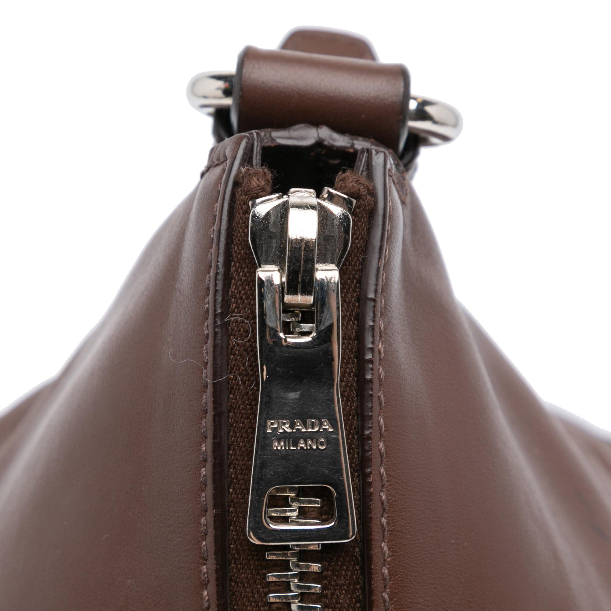 Prada Soft Calf Side Zip Hobo