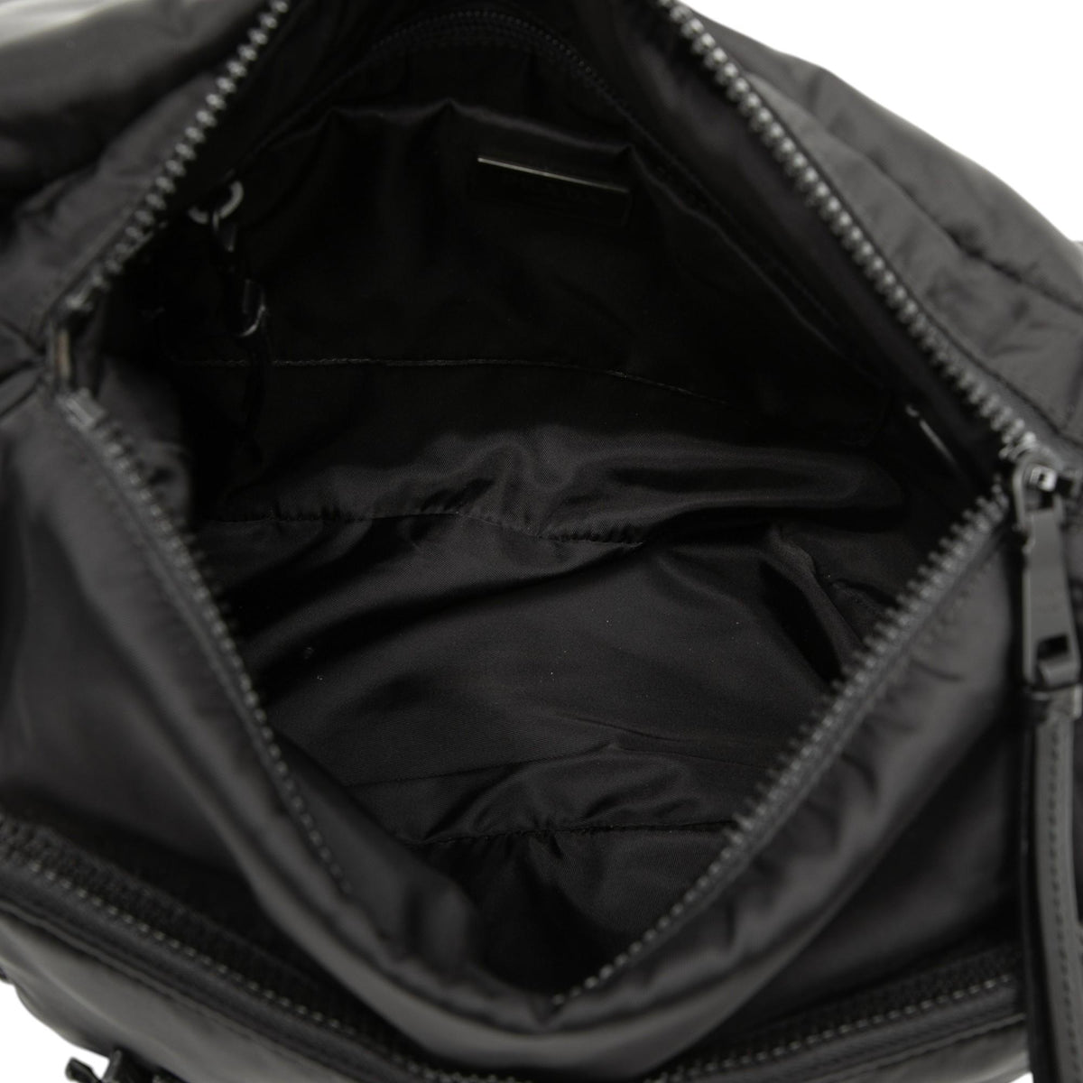 Prada Soft Calf Trimmed Tessuto Double Buckle Belt Bag