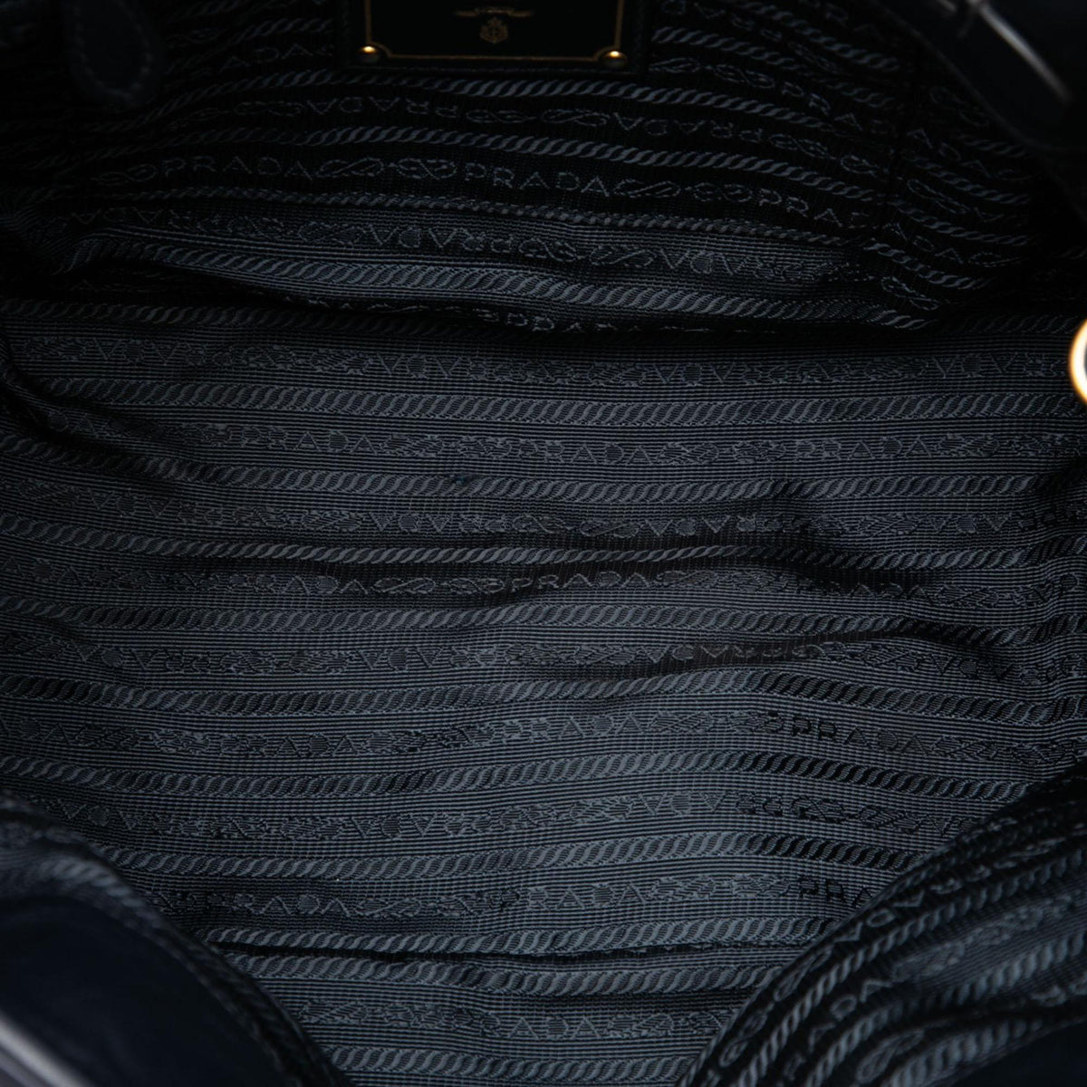 Prada Soft Calf Trimmed Tessuto Satchel