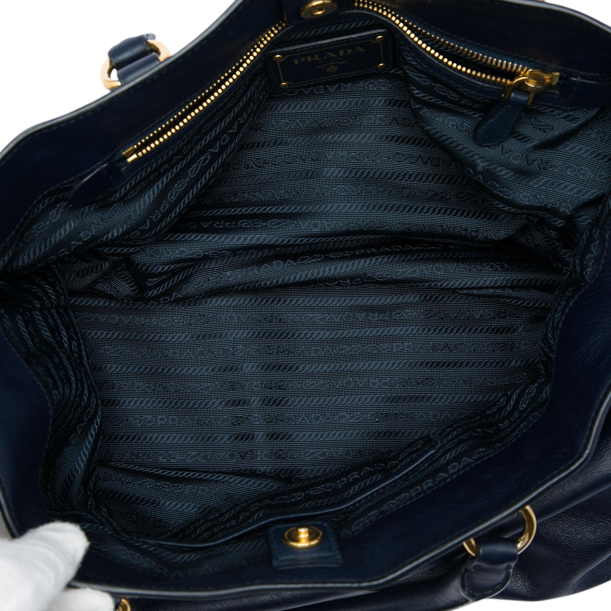 Prada Soft Calfskin Open Convertible Shopping Tote