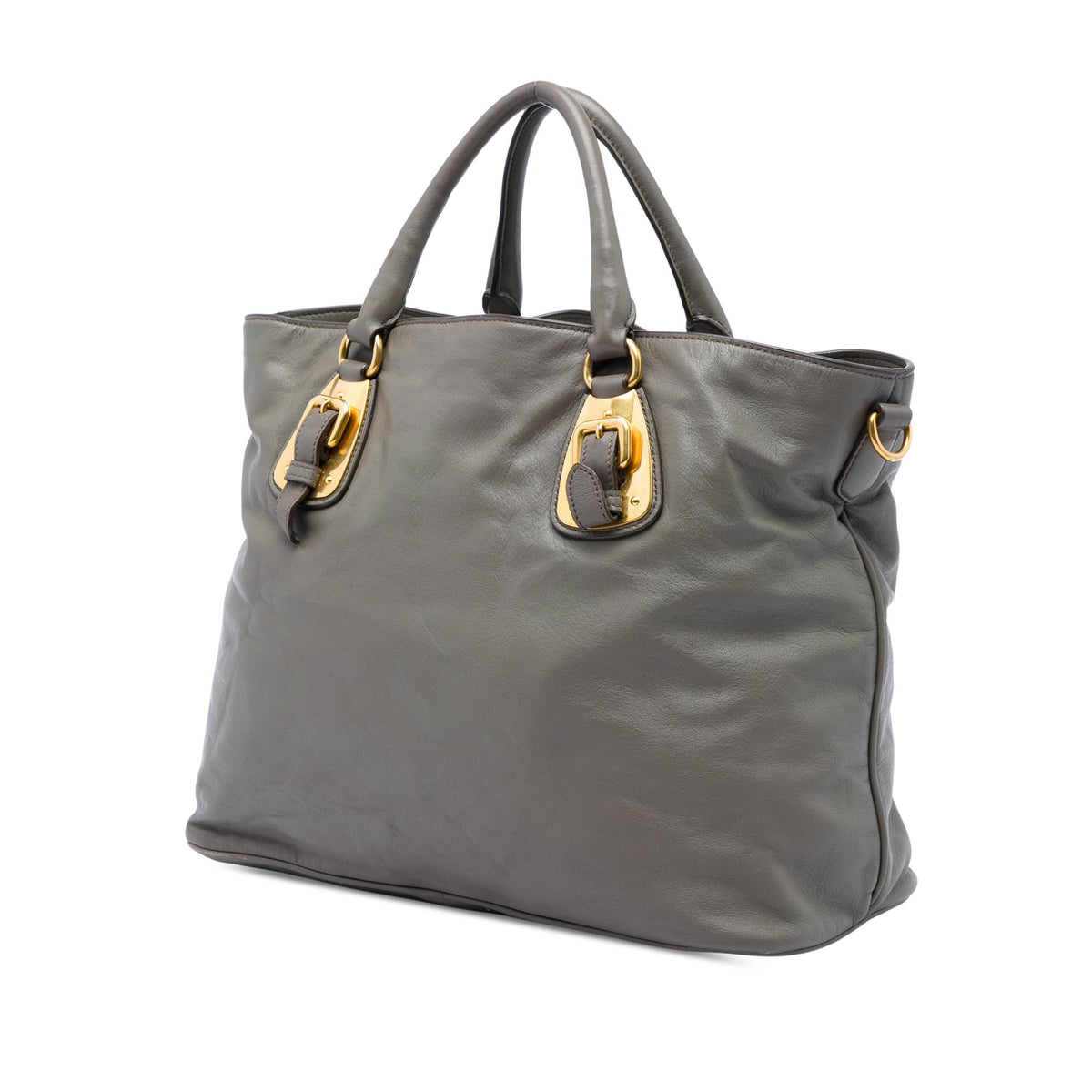 Prada Soft Calfskin Open Convertible Shopping Tote