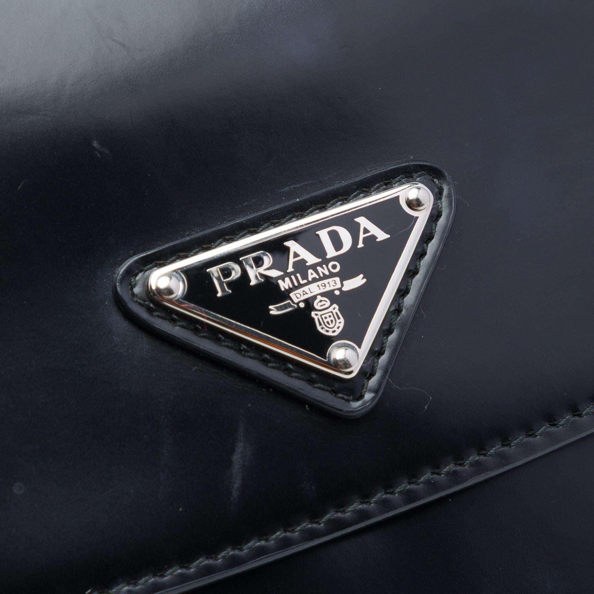 Prada Spazzolato Leather Cleo Flap Shoulder Bag