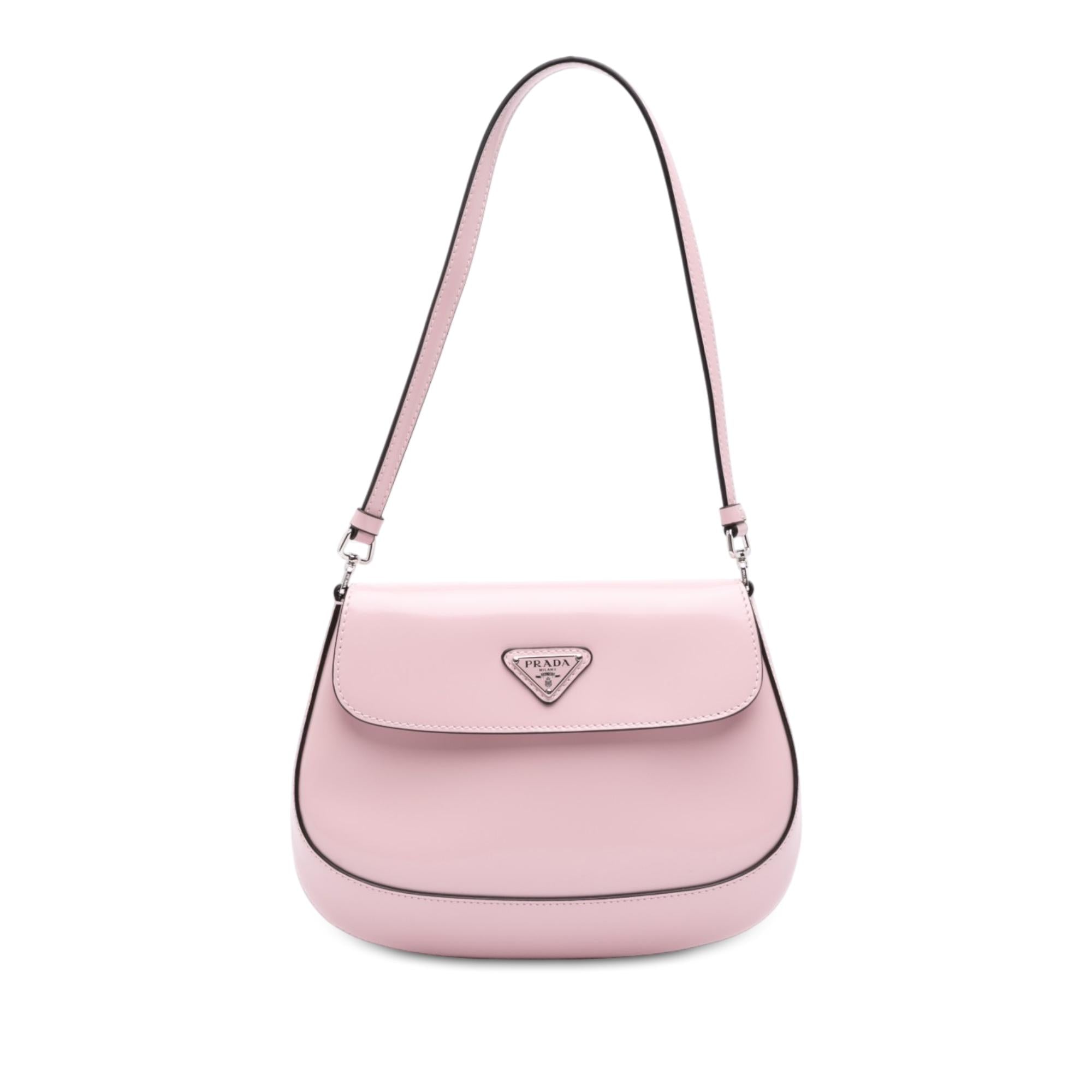 Prada Spazzolato Leather Cleo Flap Shoulder Bag
