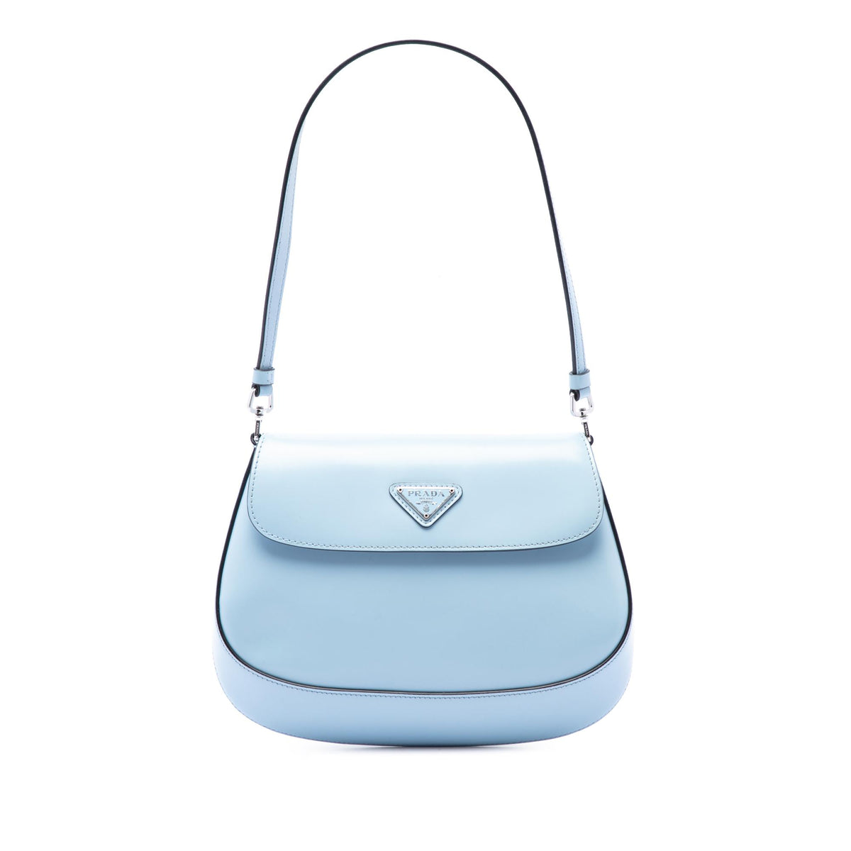 Prada Spazzolato Leather Cleo Flap Shoulder Bag